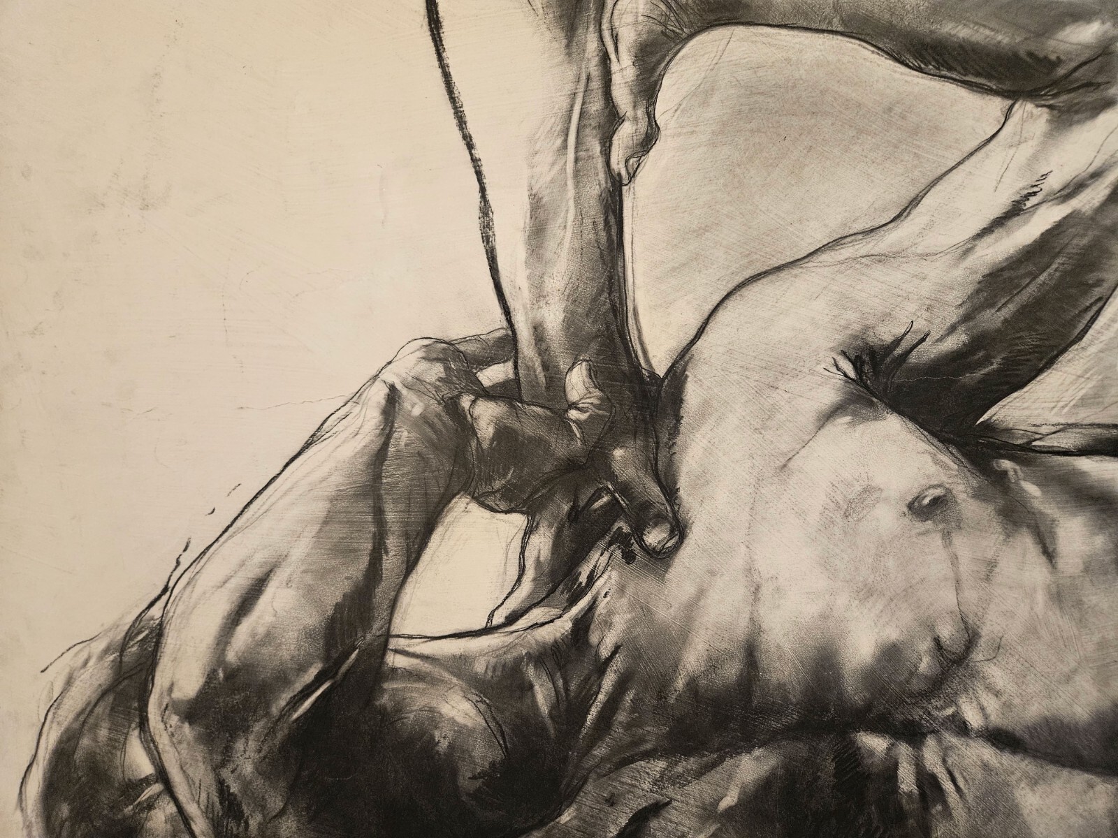 Luis Caballero «Untitled» Charcoal Oil and Pencil on papered canvas