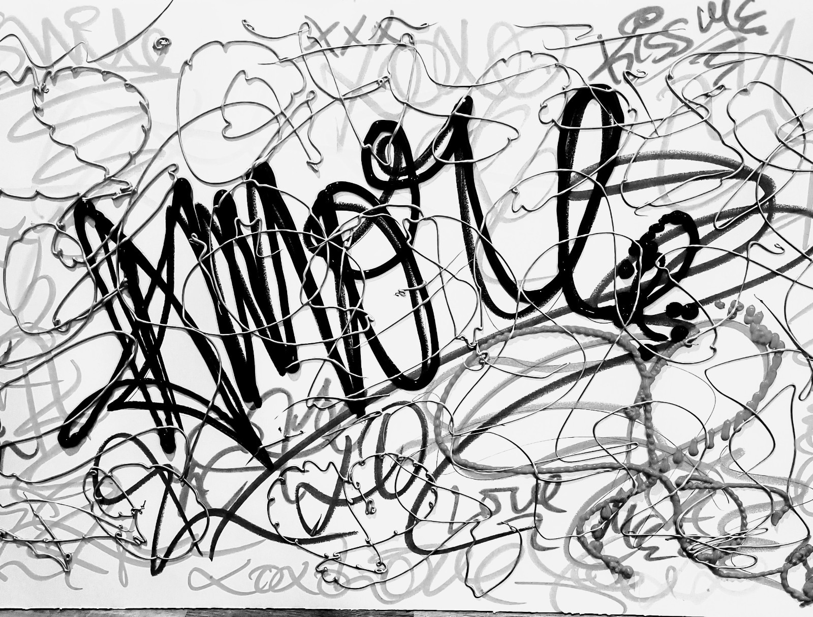 Amore , by Trey Coppland, Graffiti Acrylic Painting, 24+36 in, 2026, Signed