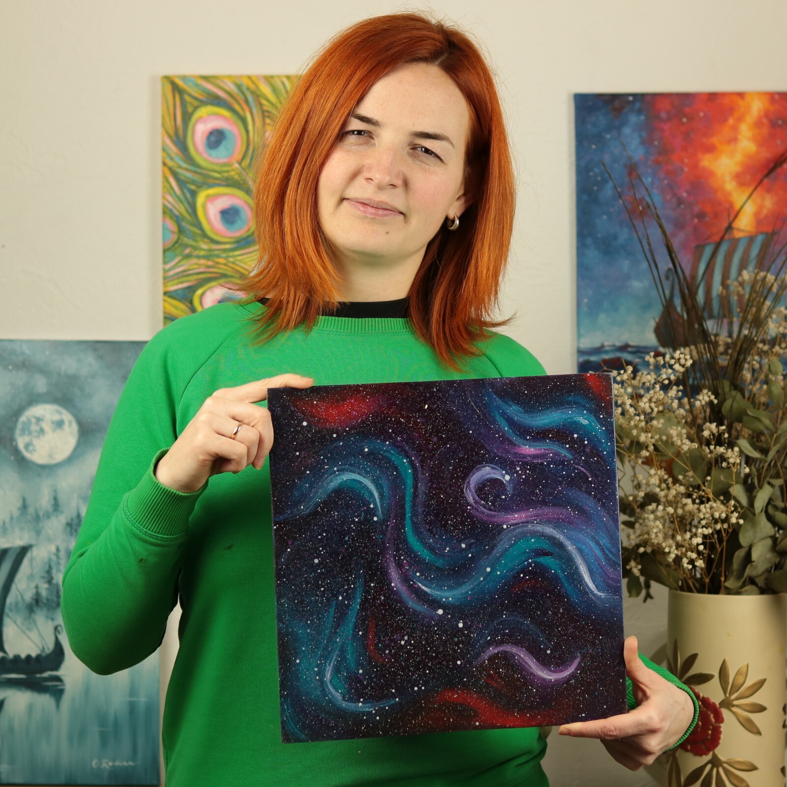 Galaxy Painting Space Painting Oil Original Space Art Outer Space Decor Galaxy