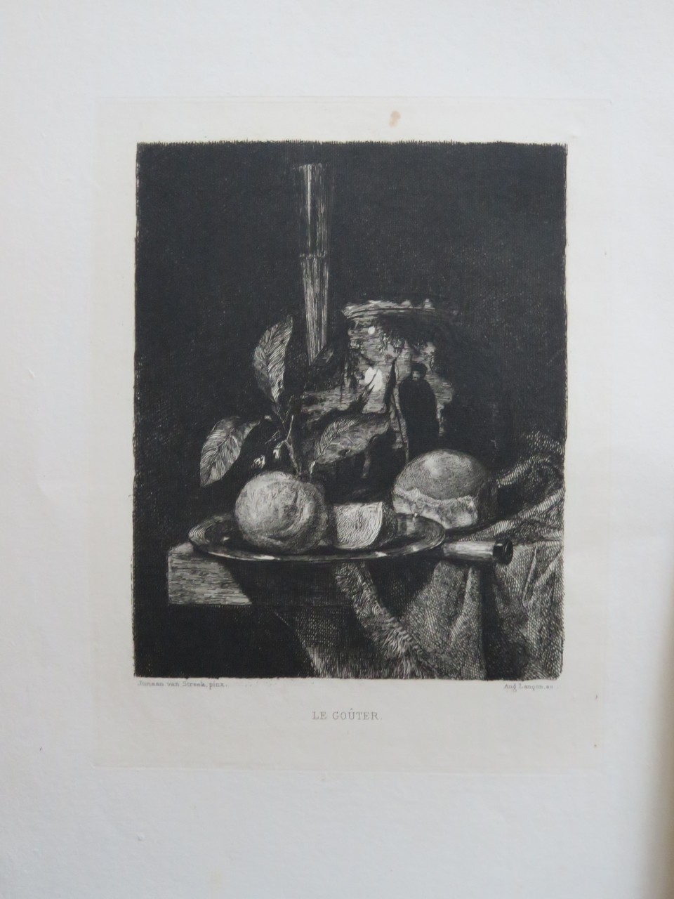 Auguste LANÇON (1836-1887) EAU FORTE STILL LIFE CLEAR OBSCUR HOLLANDE STREECK