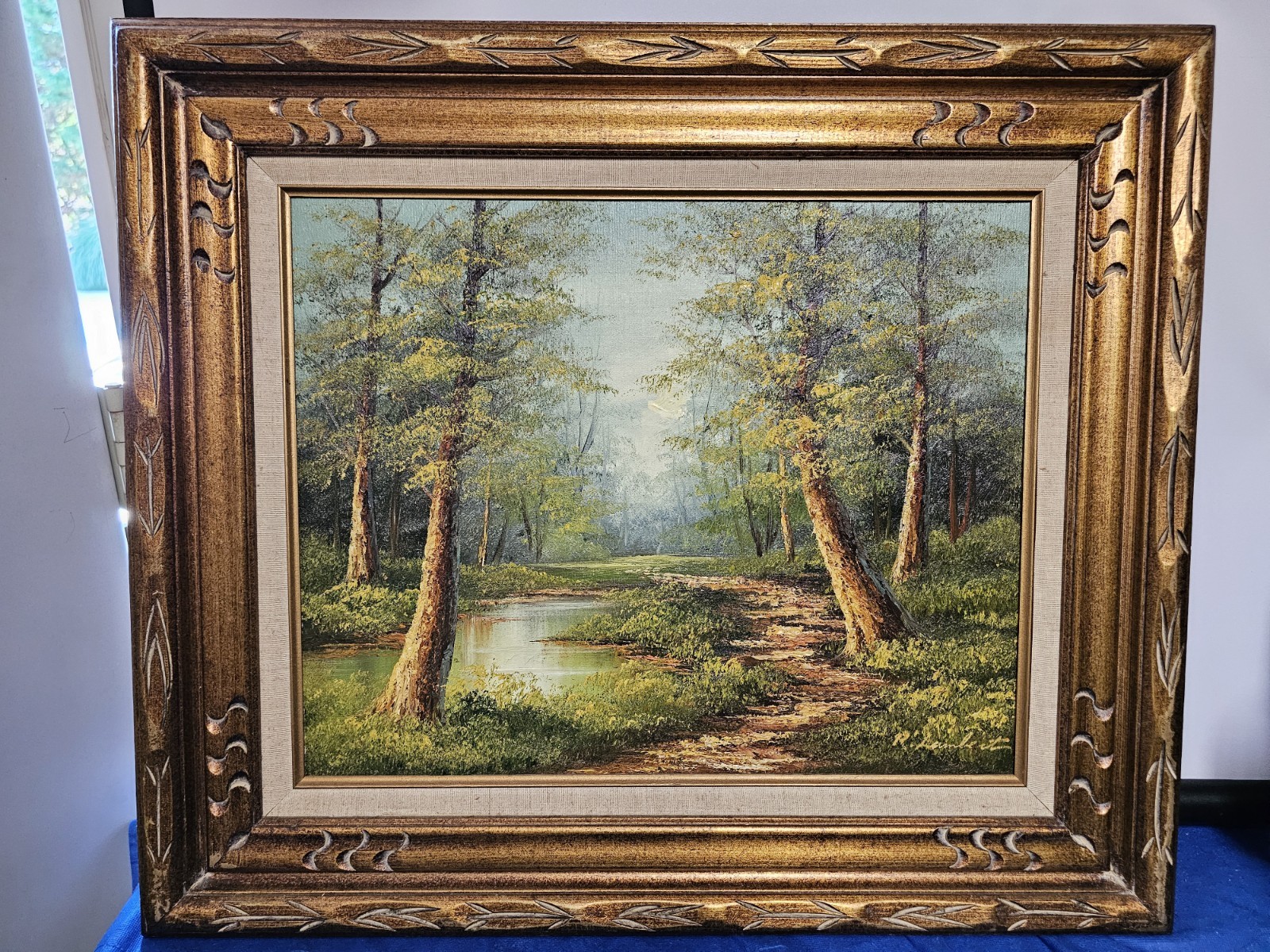 R Lambert Original Oil Painting Impressionist Landscape Signed 16″ X 20″ Framed