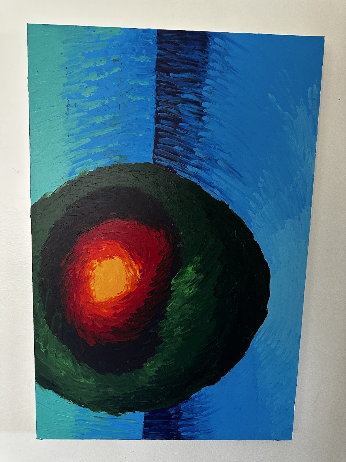 24×36 inch «Johnny Davis Abstract Acrylic on Canvas Painting – Original Artwork»