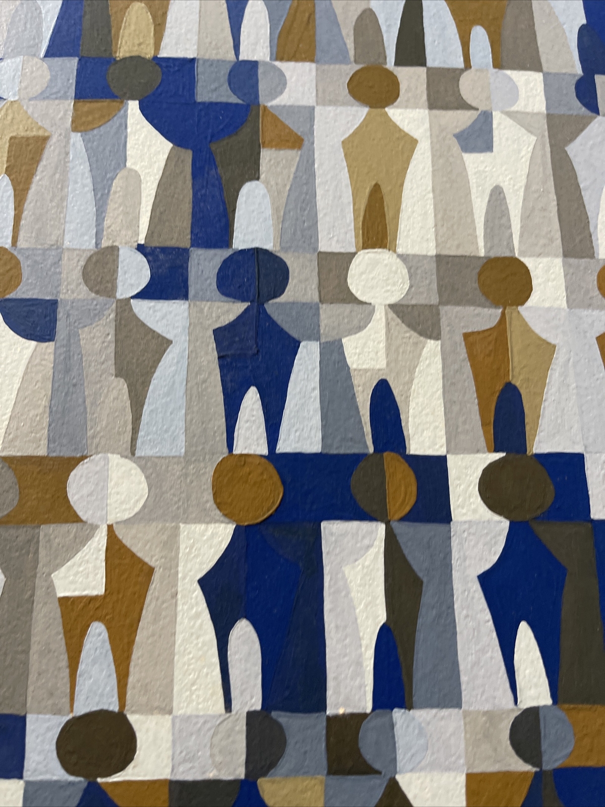 Mid Century Abstract Painting Exhibited award winner Pop Op art Geometric Cubism