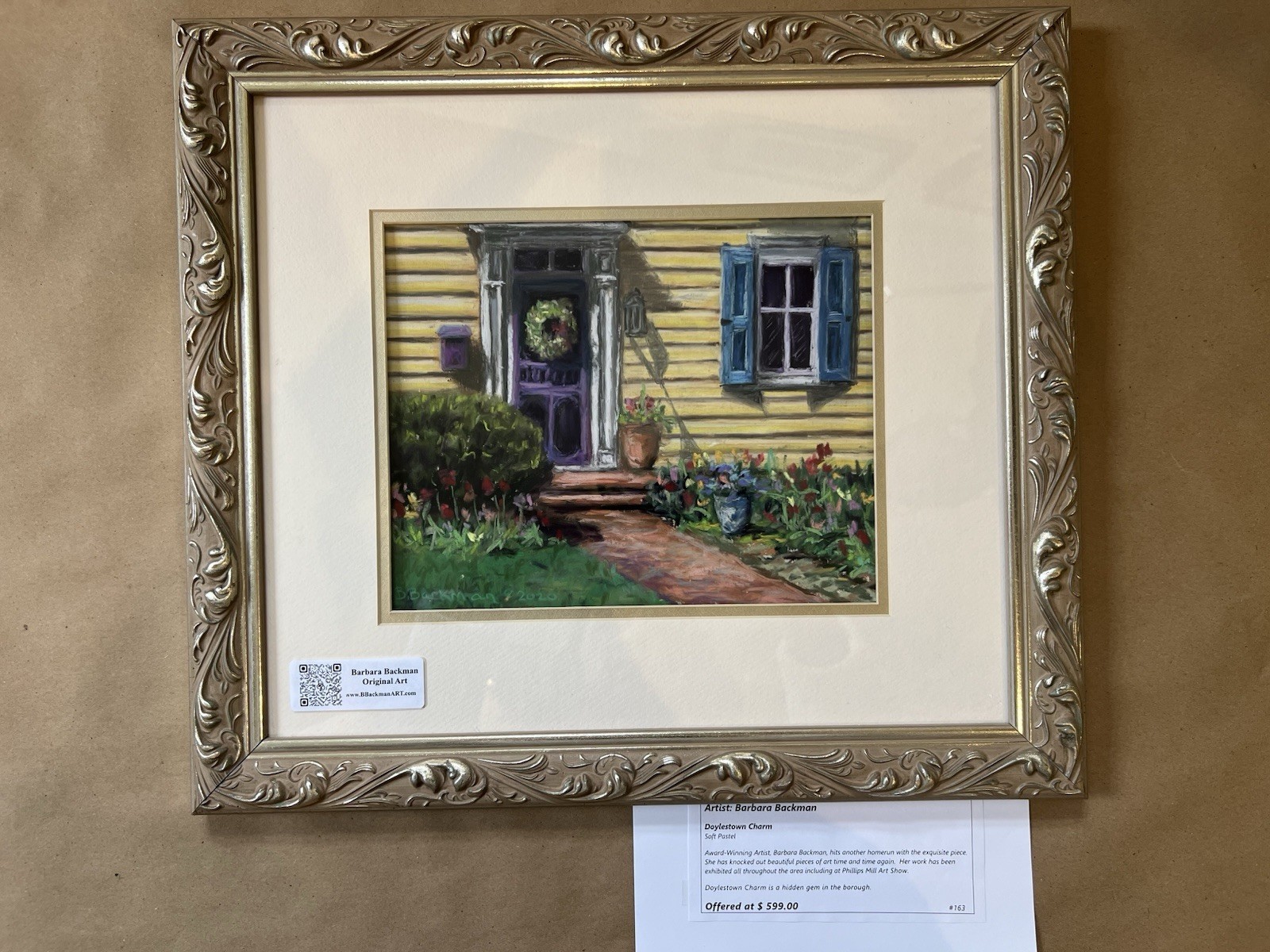 Barbara Backman Signed Doylestown Charm Soft Pastel PA Local Artist