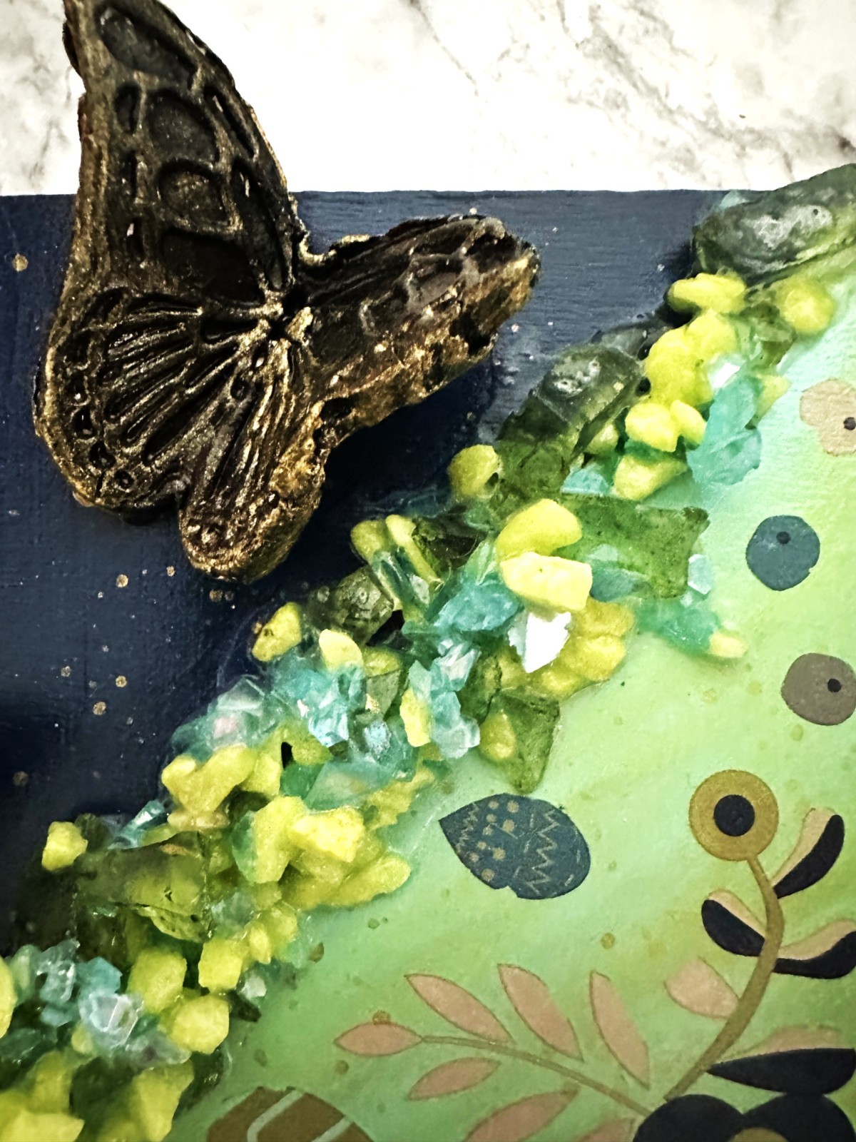 Original Mixed Media Butterfly Abstract Painting