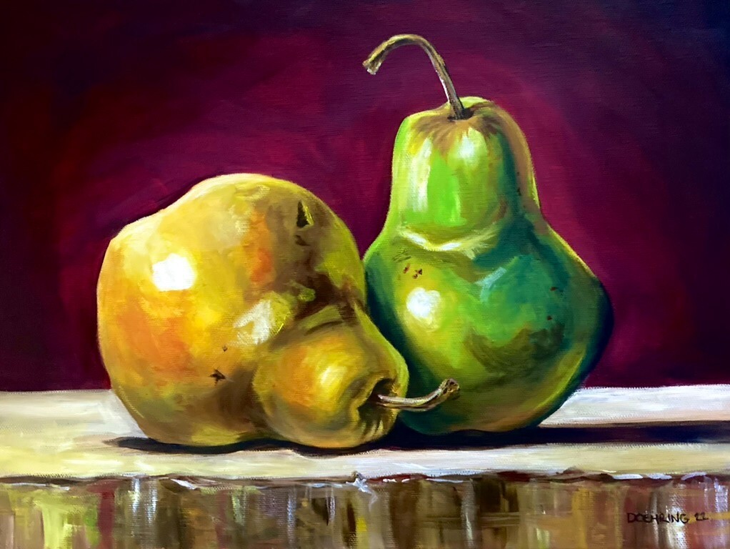 A Pair of Pears; Original Painting by Jennifer Doehring