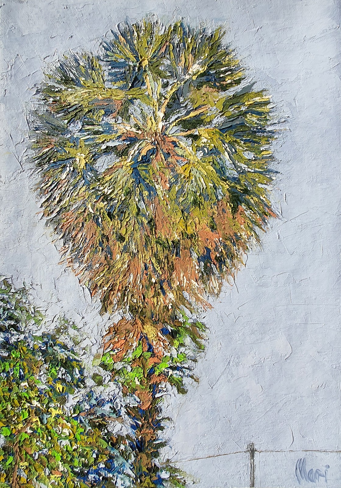 Palm Tree Painting Tropical Landscape Florida Coastal Art Original Oil Painting