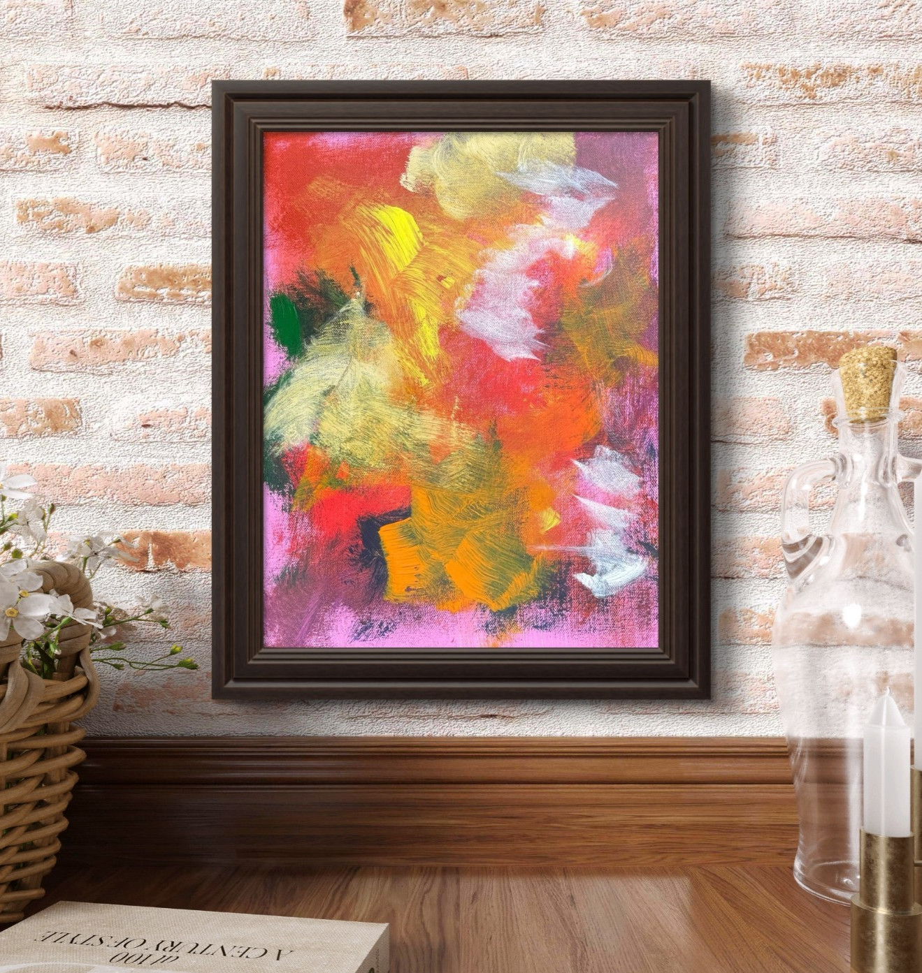 Original Art «Manic» 11×14 Canvas Expressionism Abstract Design Home Art