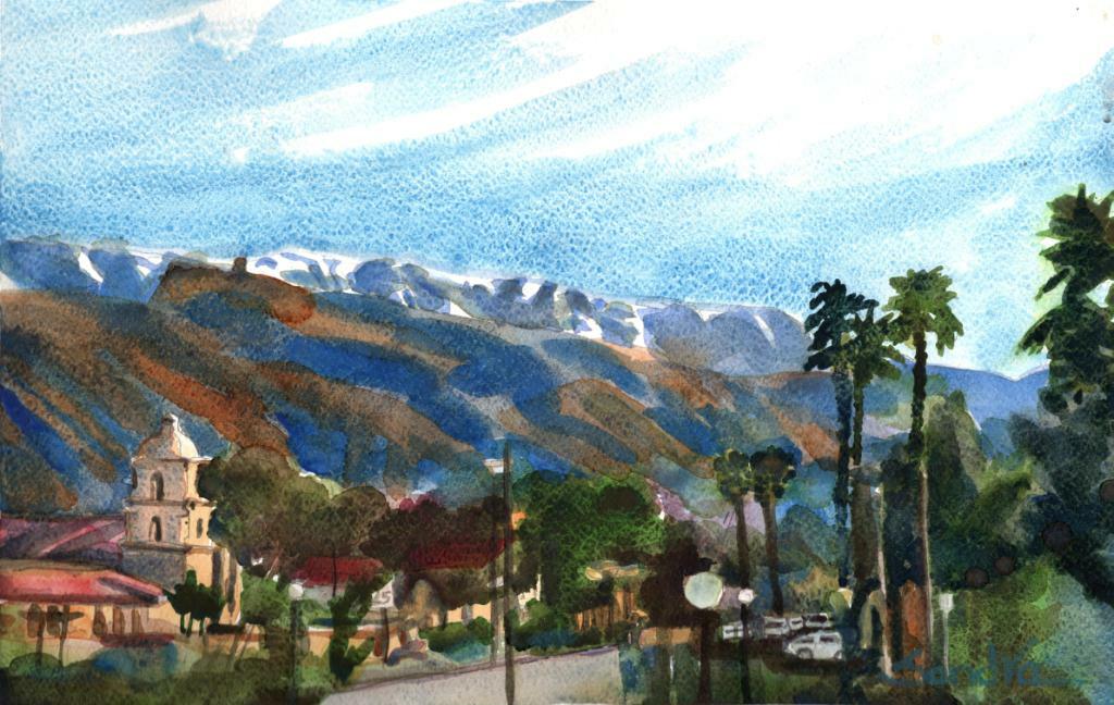 Ojai California : Signed Art Print : Sandra Watercolors™ California
