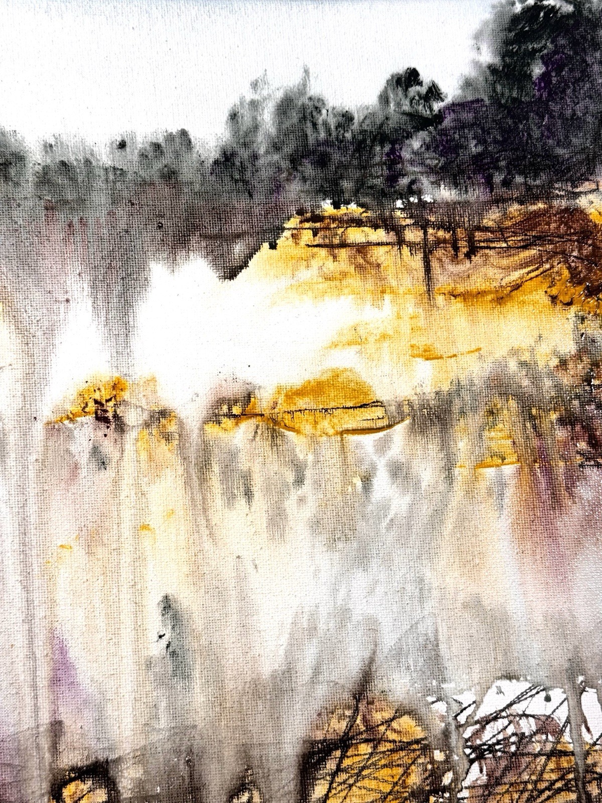 Original Abstract Expressionism 12×16 Landscape Handmade Signed Fine Art 308