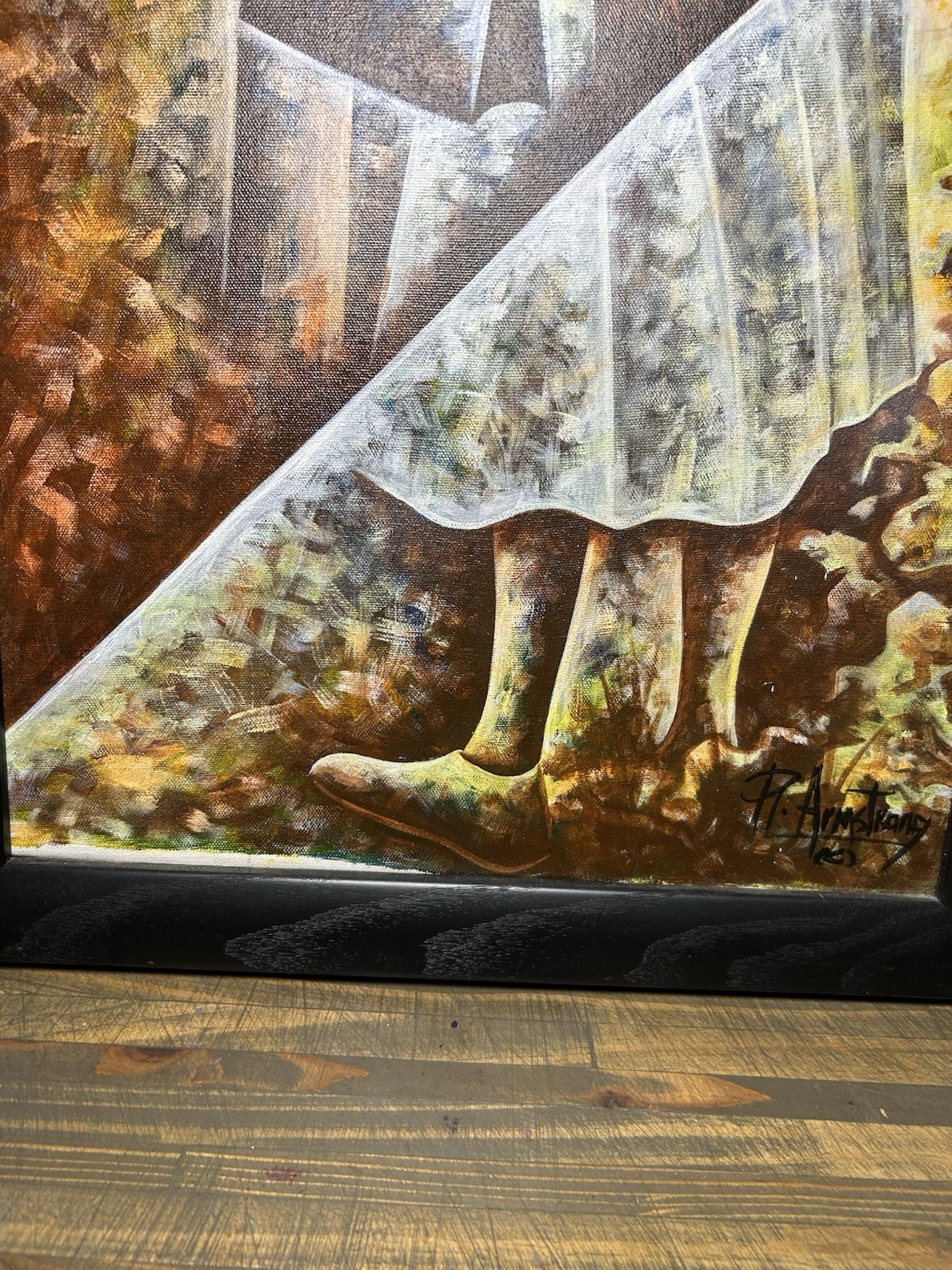 “yes Mama “ Original Painting By Robert Armstrong 15×36 Framed