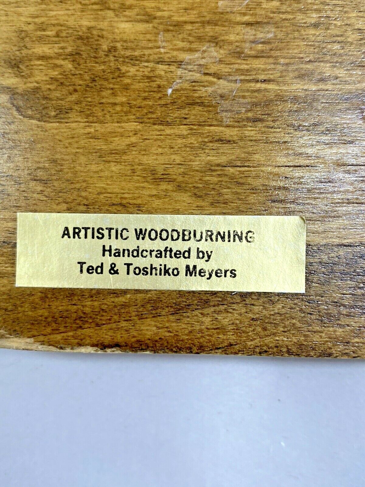 Pyrography Landscape Wood Burning Hand Made Folk Art 16 1/2″ x 12 1/2″