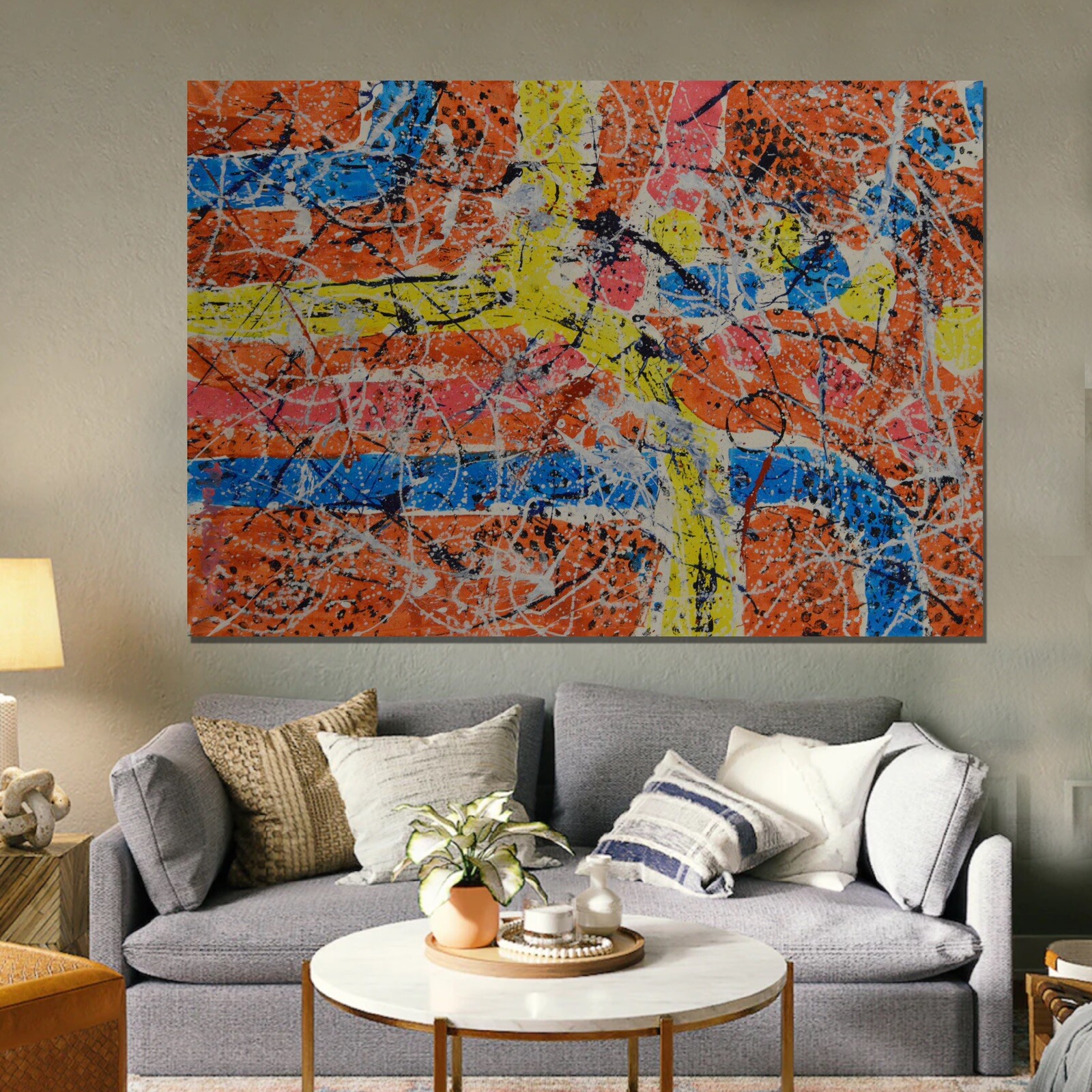 64”X44” Mark Little original canvas ￼painting OOAC Acrylic,Abstract, Action XL