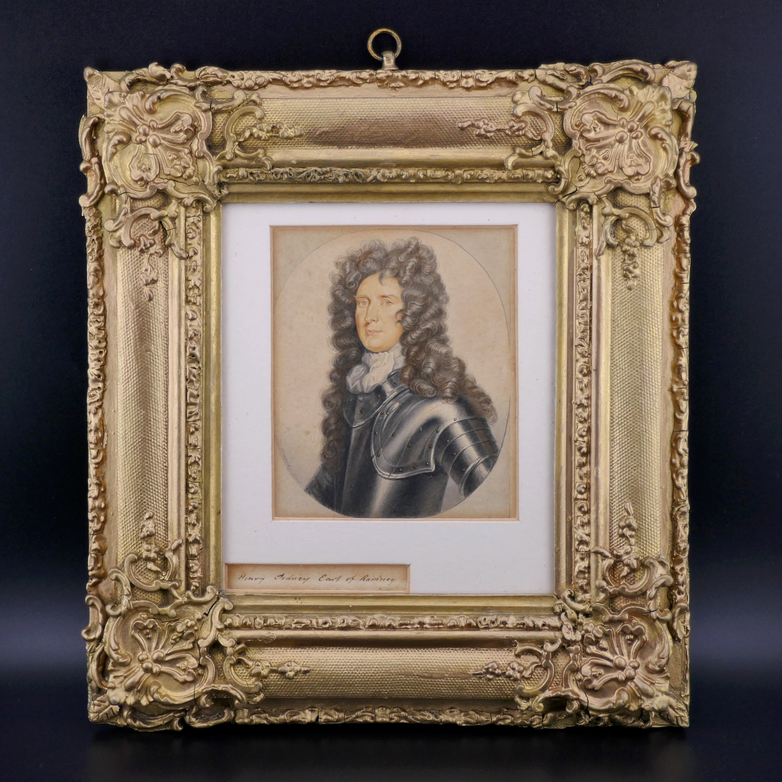 GEORGE PERFECT HARDING, SIGNED PORTRAIT MINIATURE, HENRY SIDNEY, EARL OF ROMNEY
