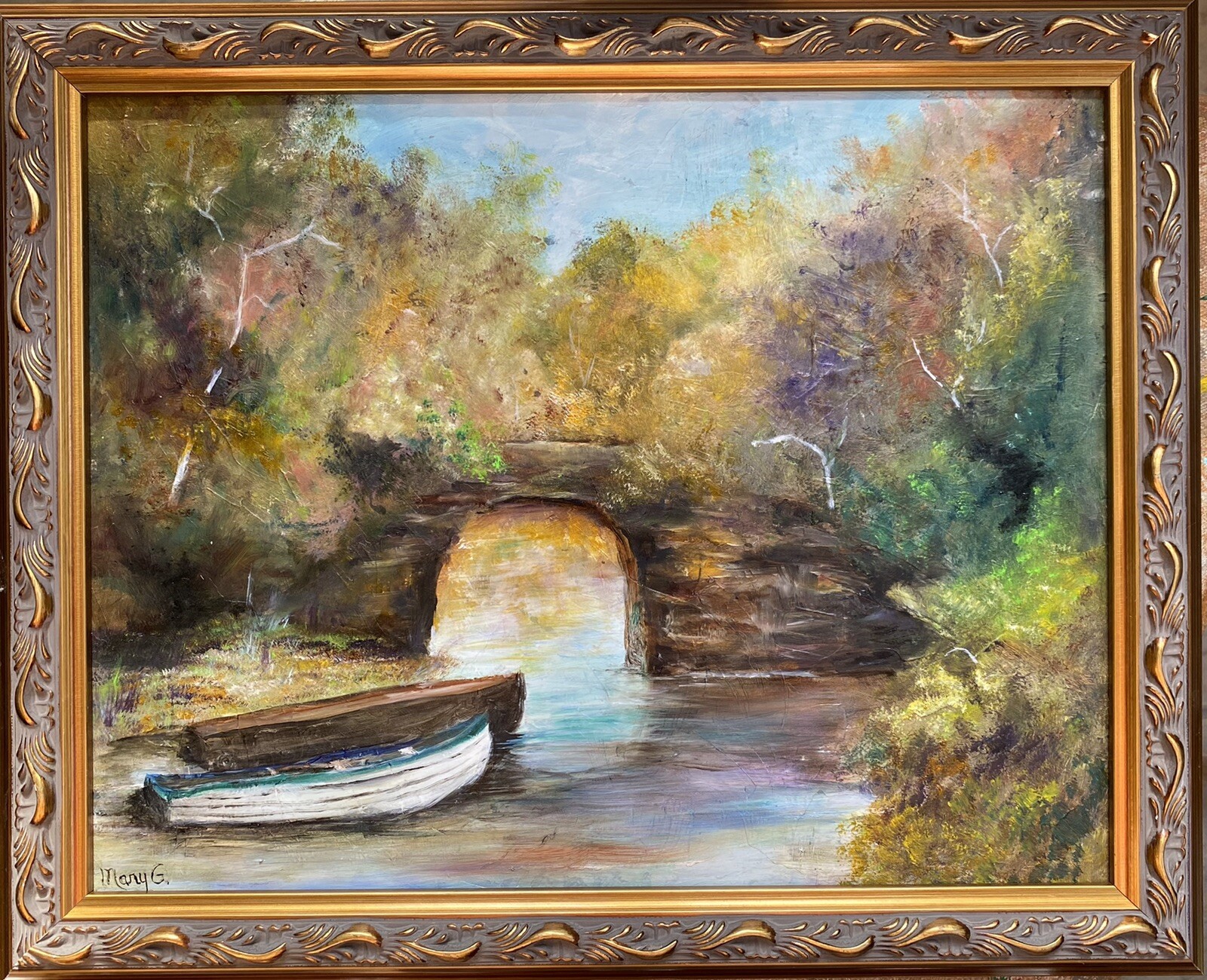 Ireland Landscape Gessoed MasoniteOil Painting multiglazed Gold Frame by artist