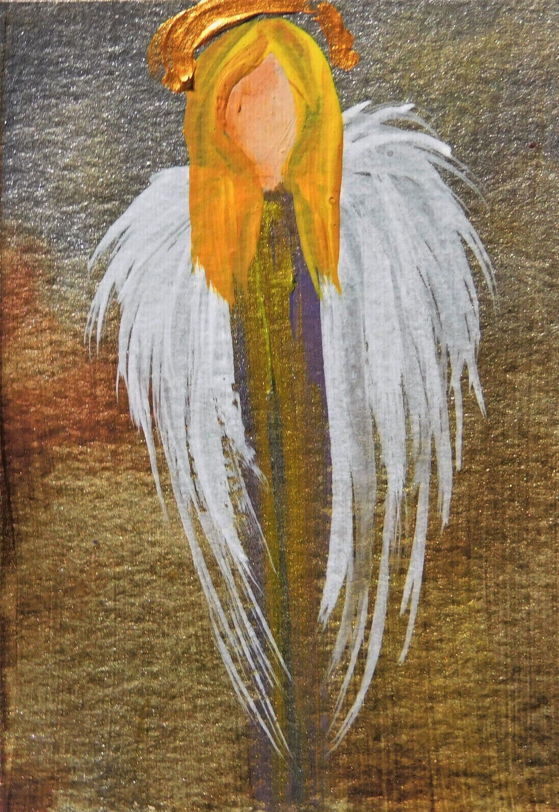 ACEO Angel of Peace Heavenly Light Beings Original Art by Rain Crow