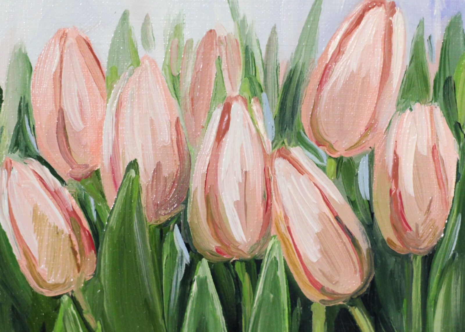 Tulips Original Oil Painting 4×4 Spring Flowers Hand Painted Author’s Painting
