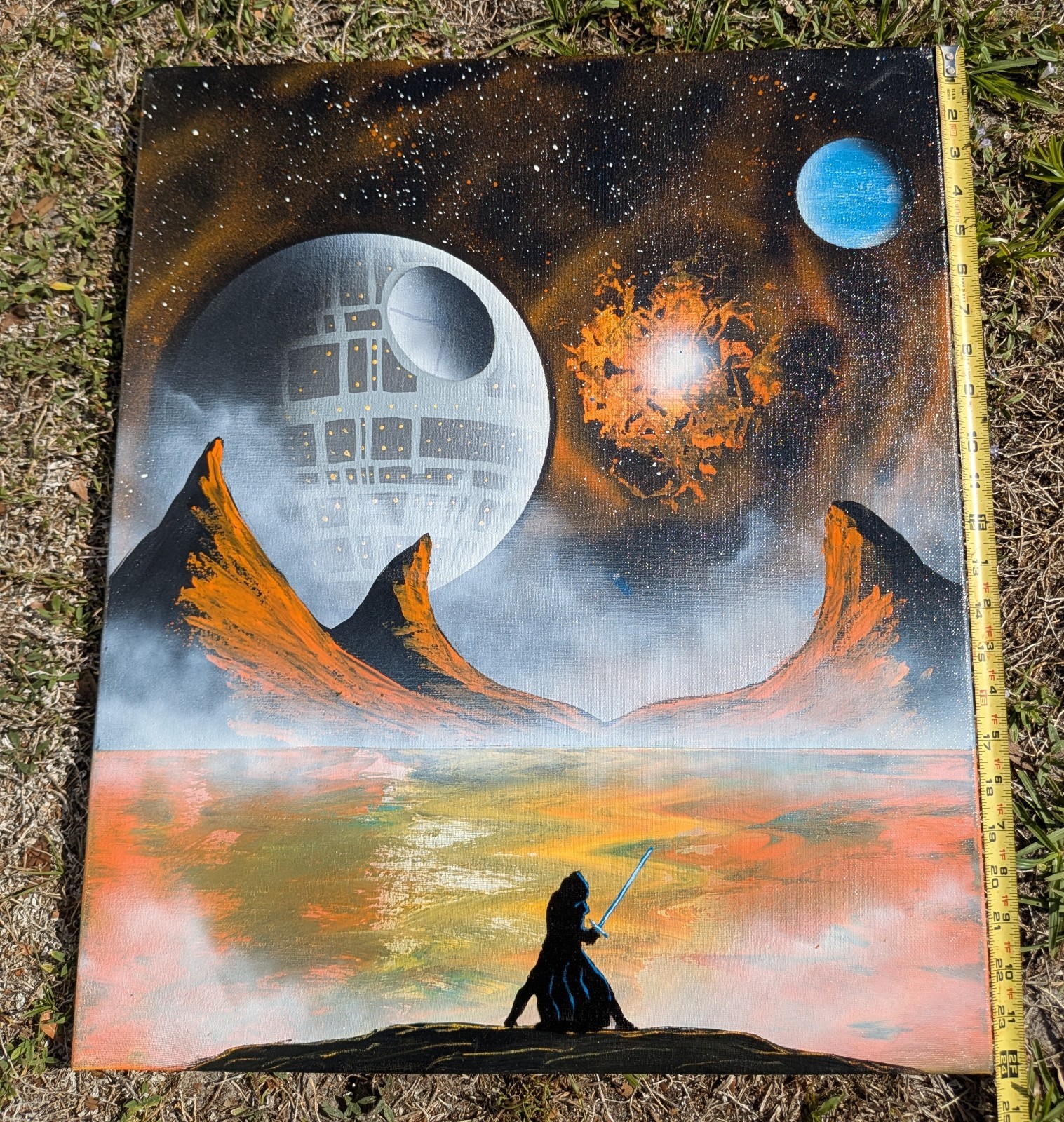 Original Star Wars Spray Paint Art On Canvas- 20X24