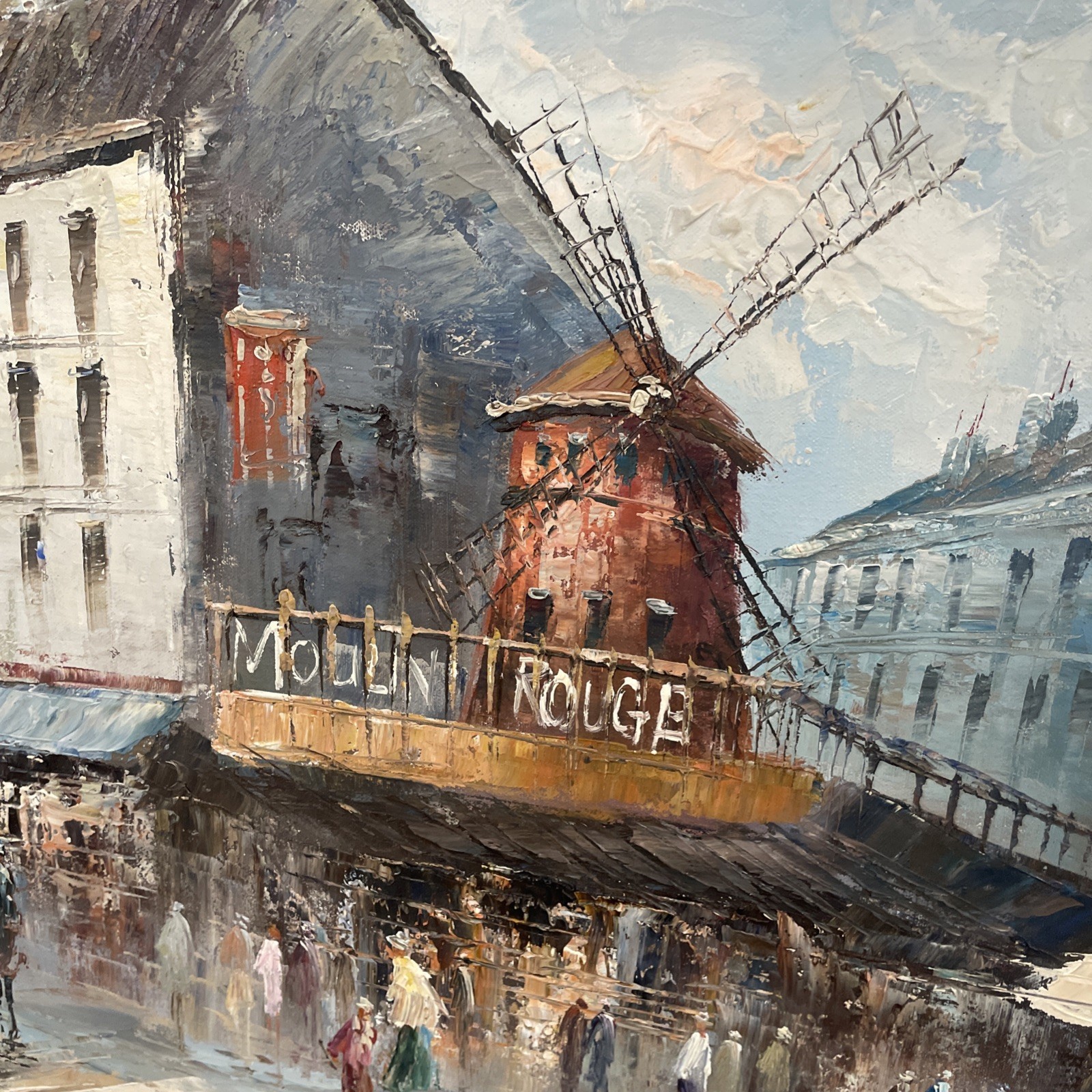 Caroline Burnett Fine Art Oil Painting ~Moulin Rouge Paris Scene~ 24×48”