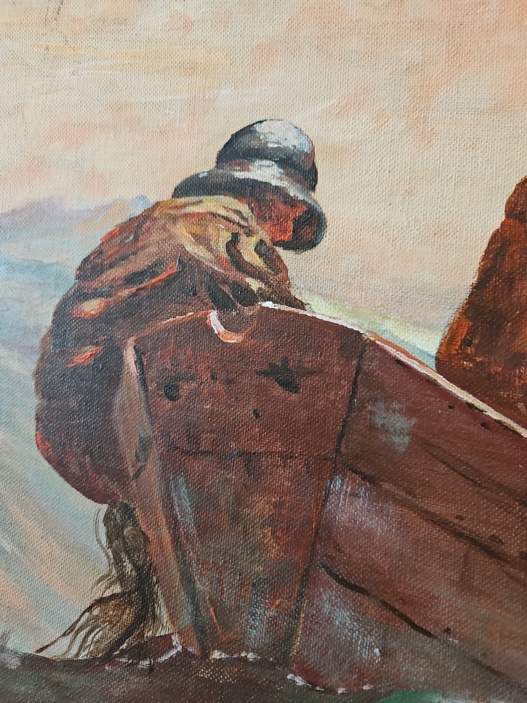 VTG 1981 The Herring Net Winslow Homer Oil Painting Copyist Signed Gary Mc Gaugh