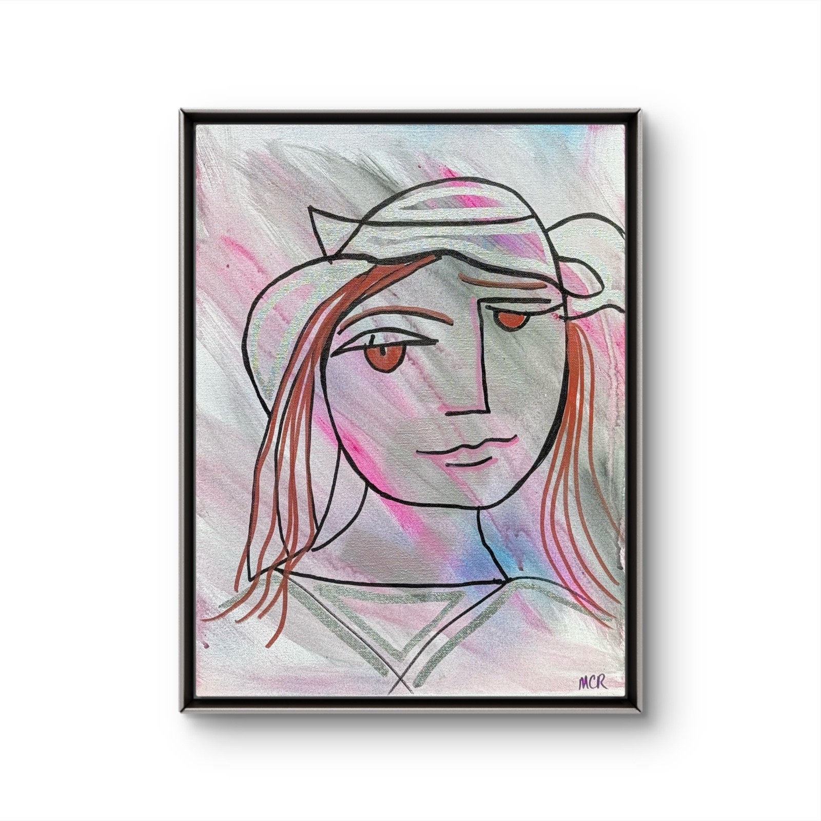 Original Abstract Female Painting Face It Series 12×16 Wall Art Home Decor