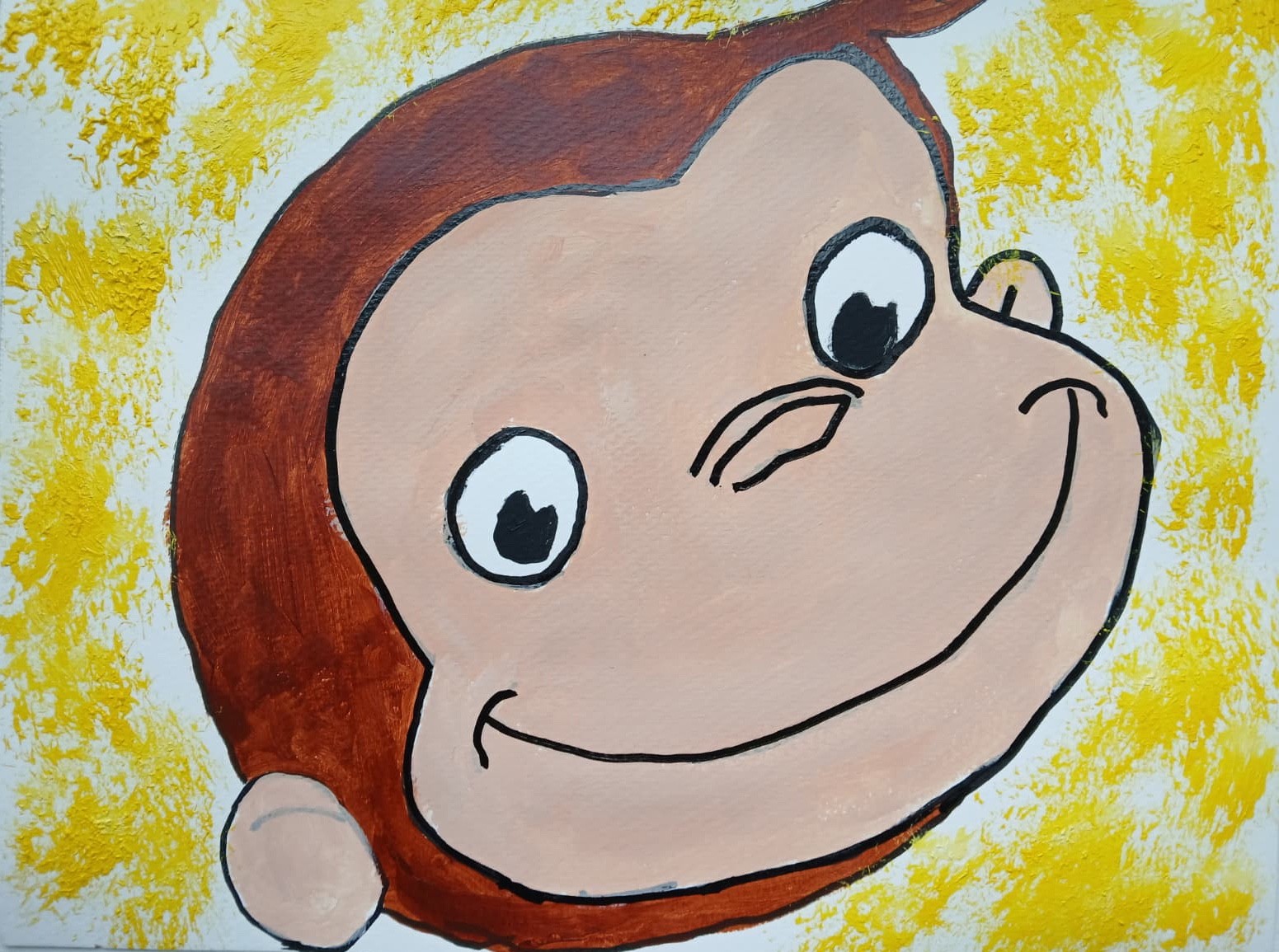 Impressionism Curious Monkey 11×14 Popular Cartoon Colorful Art Painting