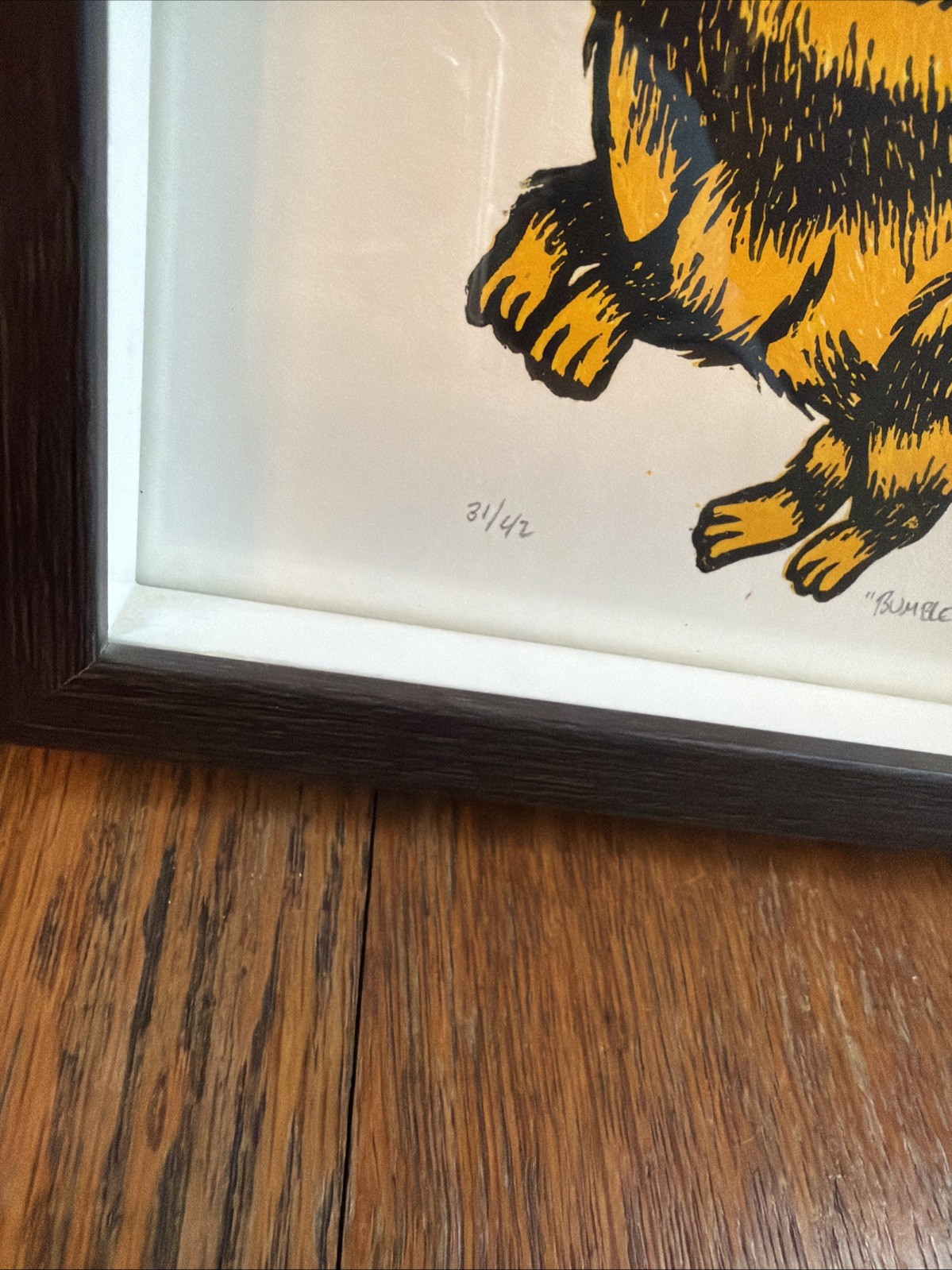 Bumblecat Print Limited Edition cat Art Framed Animals Wall Hannah Gebhart