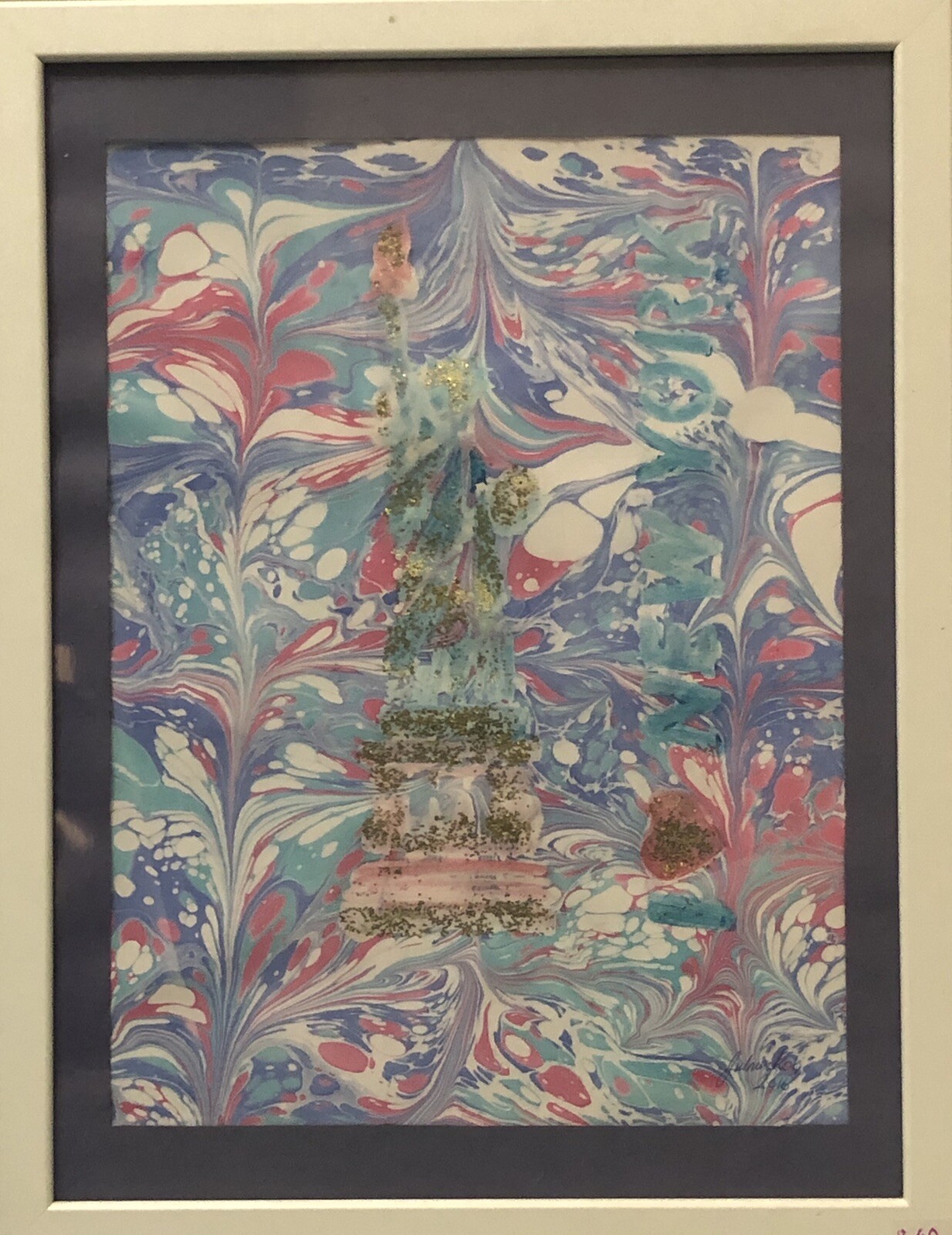 Beautiful Ottoman Water Marbling «The Ebru Art» 13”x17”