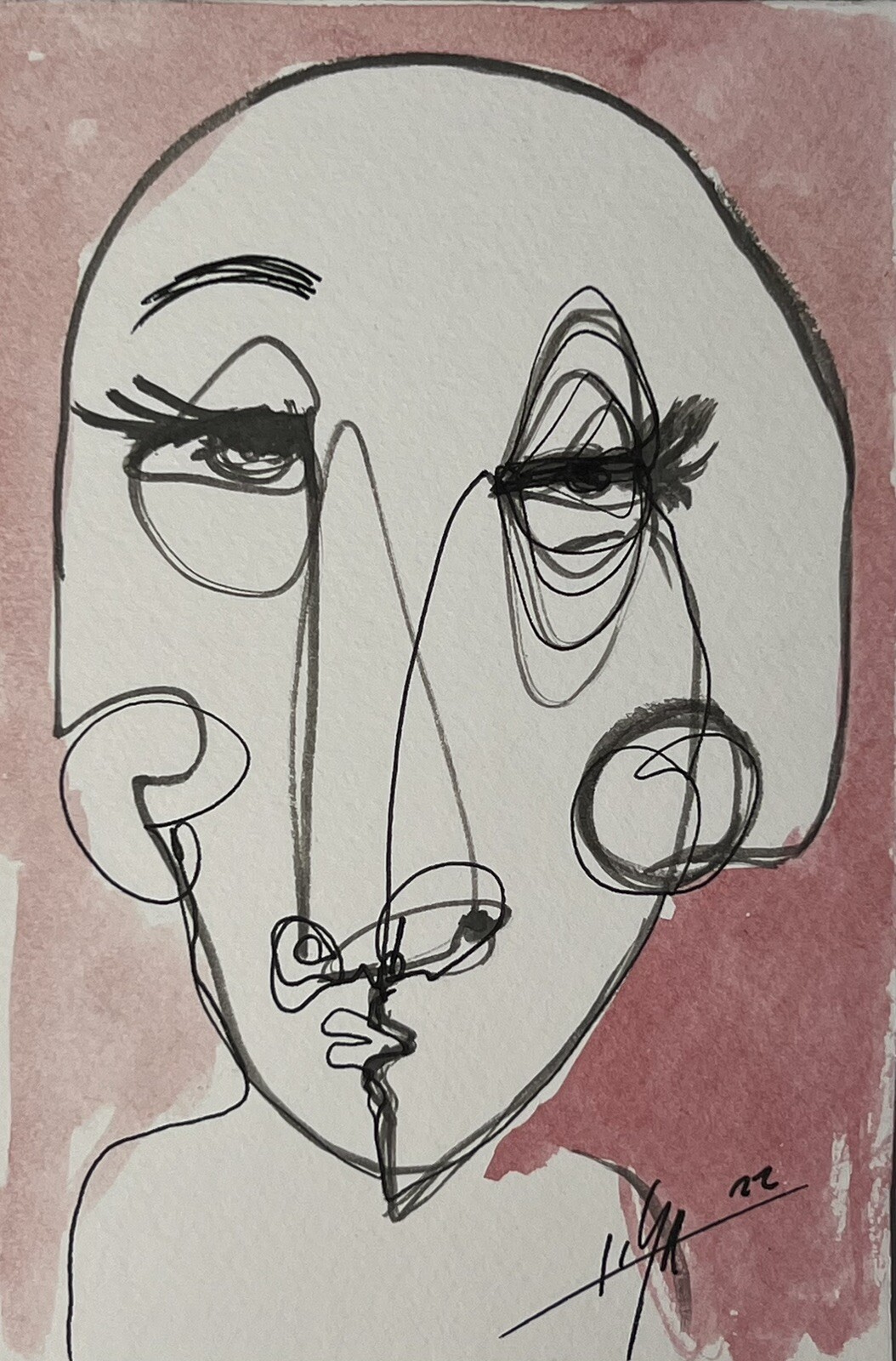 ORIGINAL PAINTING INK/WATERCOLOR ON CANSON PAPER 4”x6”CUBAN ART By LISA.