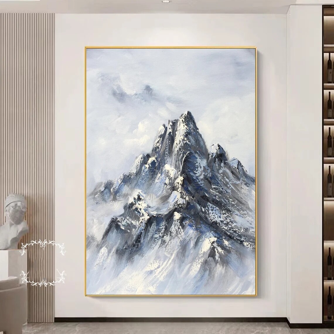 Winter Snow Mountain Handmade Painting Large Landscape Painting Winter Snow