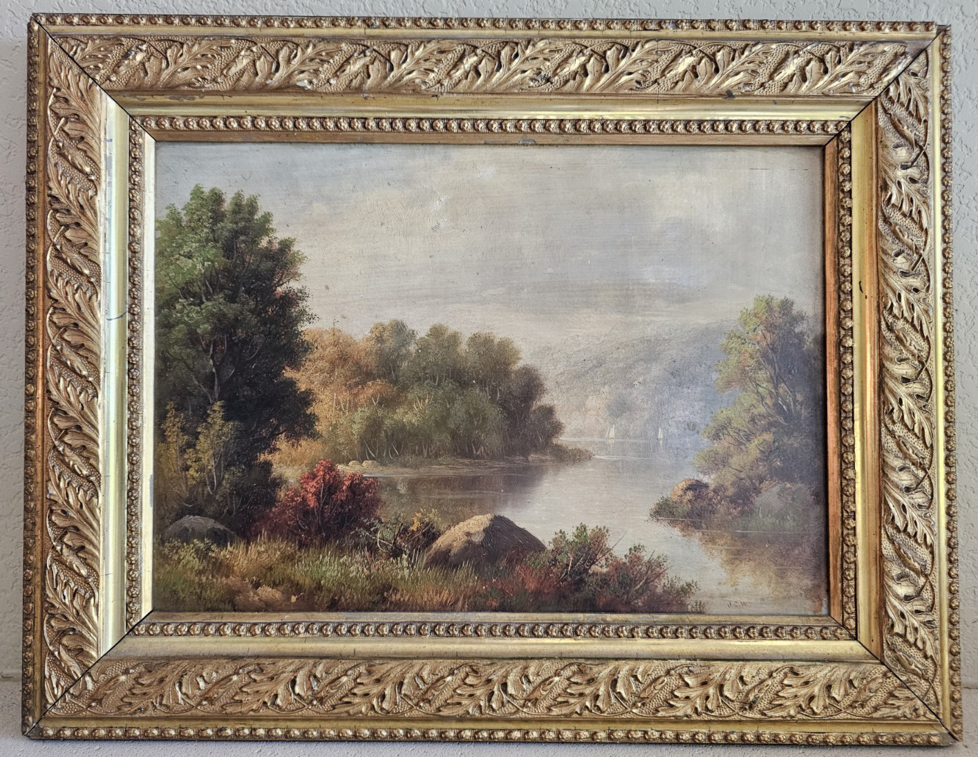 19th Century Scottish Romantic Landscape by John Crawford Wintour Framed