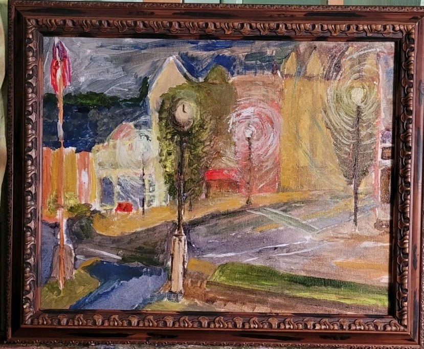 Wyalusing PA Rainy Night Jazz Unique Abstract Expressionism Wall Art
