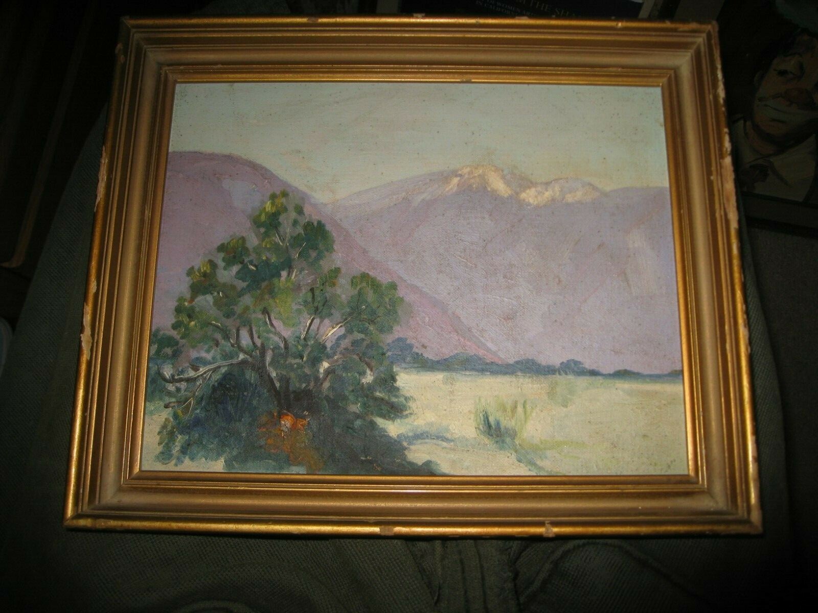 Pair of Original Southern California Landscape Purple Mountains