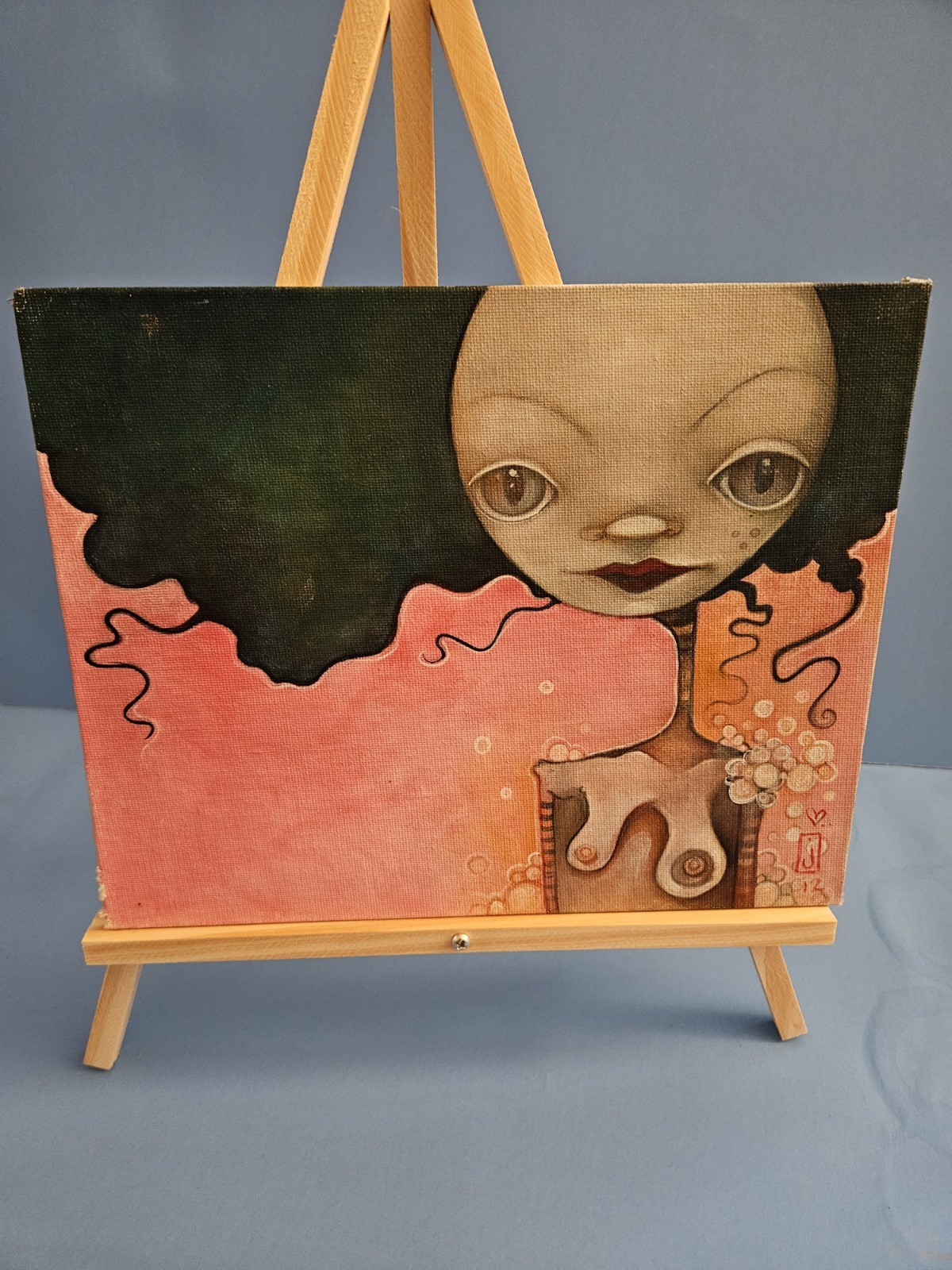 Jenna Colby Original Acrylic Painting 8×10 Pop Surrealism Character Art»