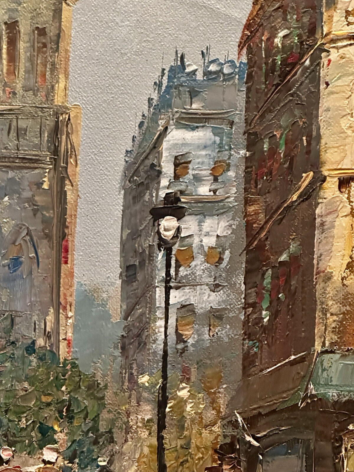 VTG Artist Signed Davis Original Oil On Board Paris Street Framed Painting 25×21