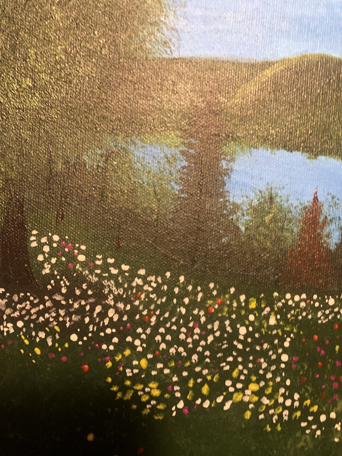 Handmade Acrylic Landscape Meadow Acrylic Painting Wall Art Gift
