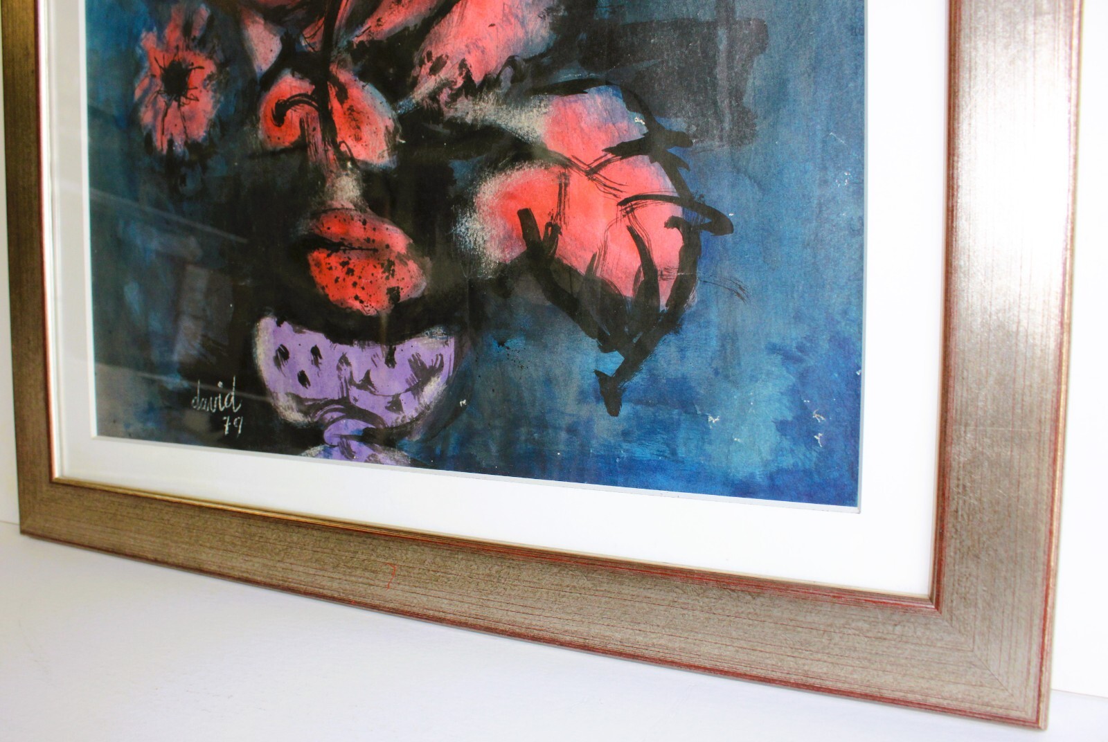 JUAN DAVID POSADA 1911-1981 MIXED MEDIA PAINTING 1979 SIGNED CUBAN LISTED ARTIST