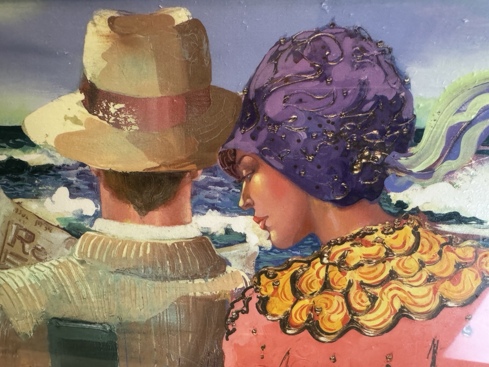 Otto Aguiar Giclee “The Newspaper” Painting Art COA Framed 22”x26”