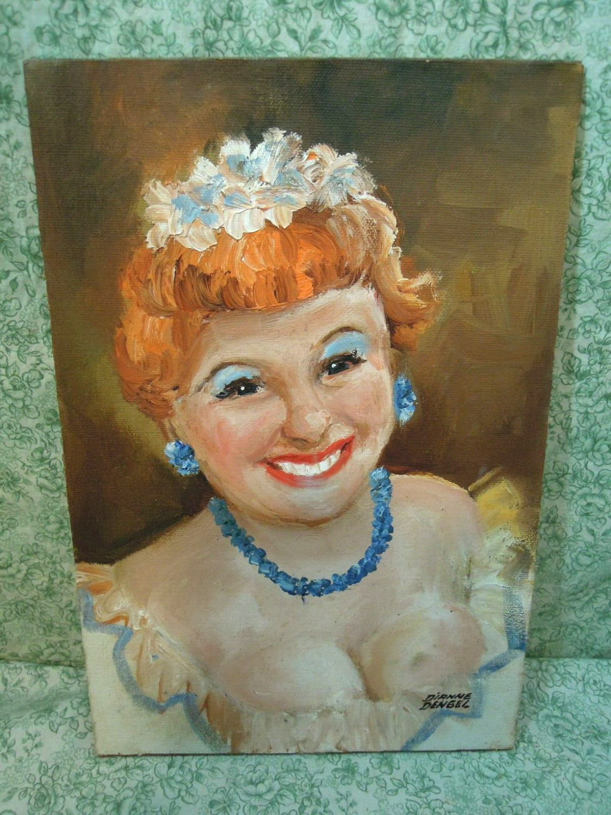 Den-499 Dianne DENGEL original oil painting «FANCY LADY»; 12″ tall X 8″wide