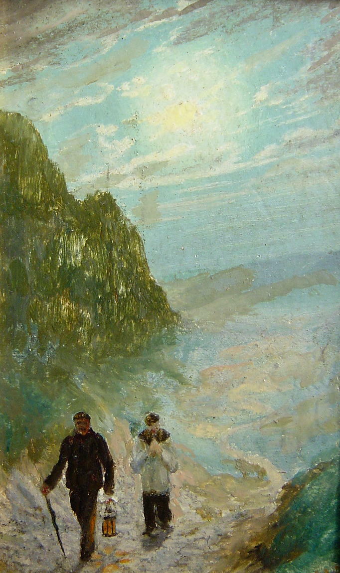 Painting by R.G.Funken in Frame / The Event in the Mountains / 1946