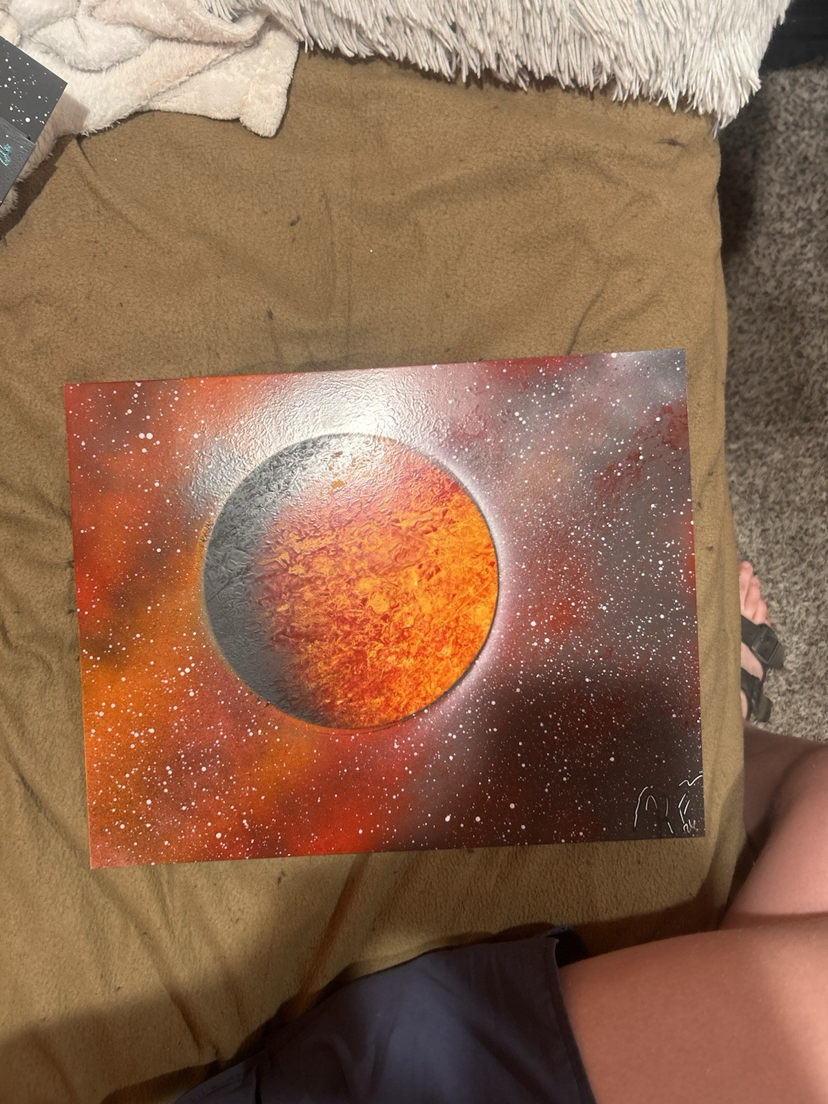 Cardstock Paper Spray Paint Art Planets From Outer Space