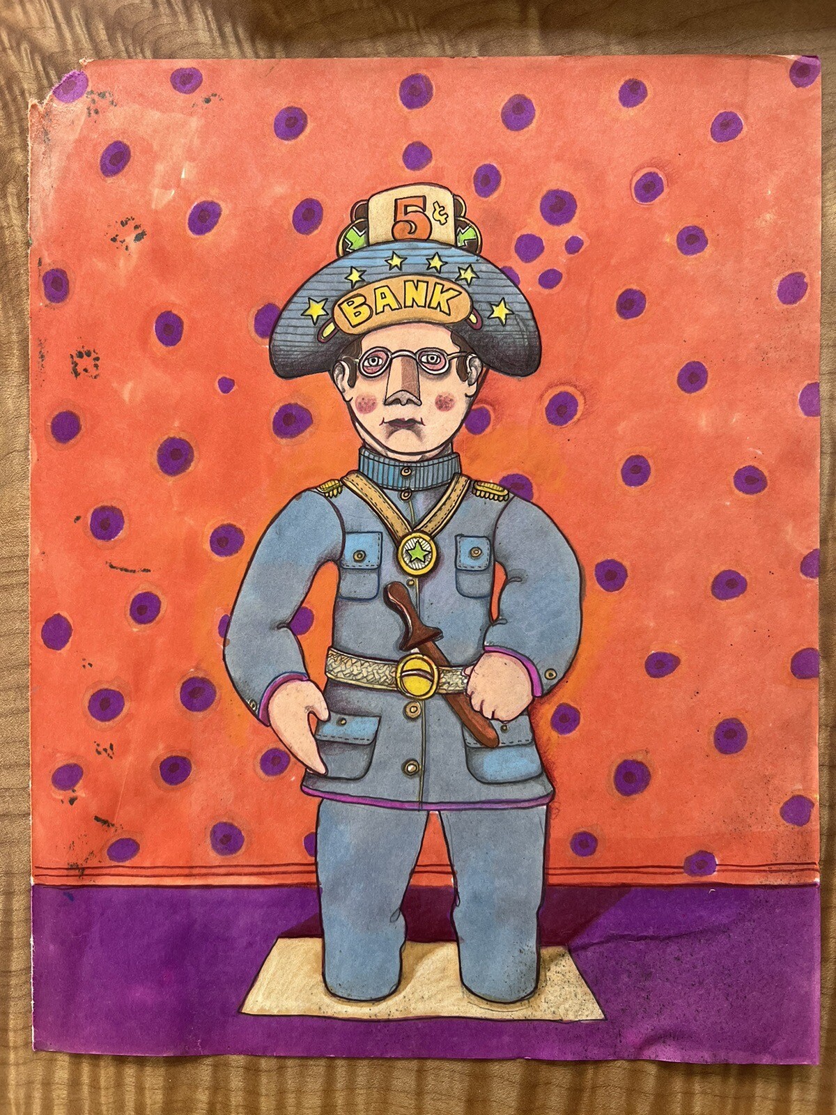 Mid Century Carveth Hilton Kramer Whimsical Illustration BANK