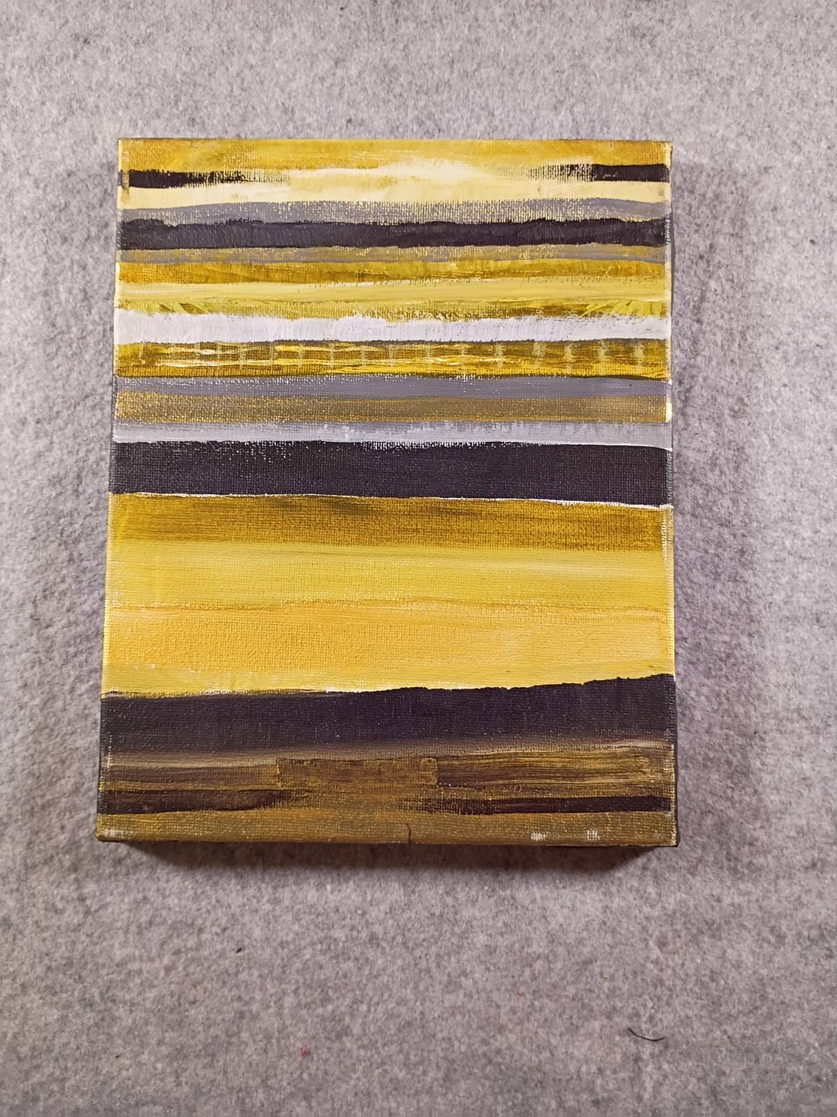 Original Vintage Modern Stripes 80s 90s Acrylic Painting on Canvas 8×10″