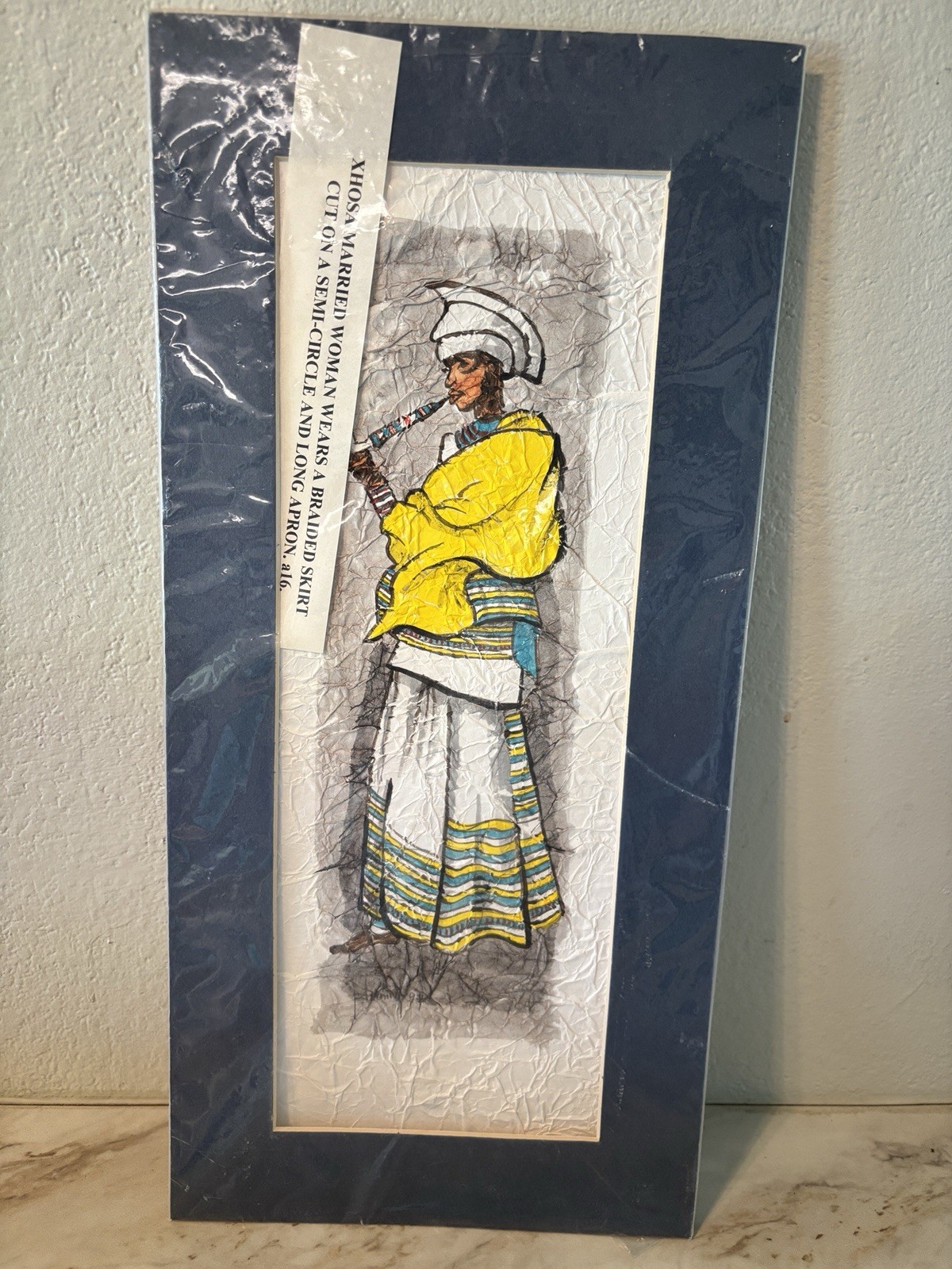 Vintage Xhosa Married Woman Traditional African Folk Art Painting Barbara Tyrell