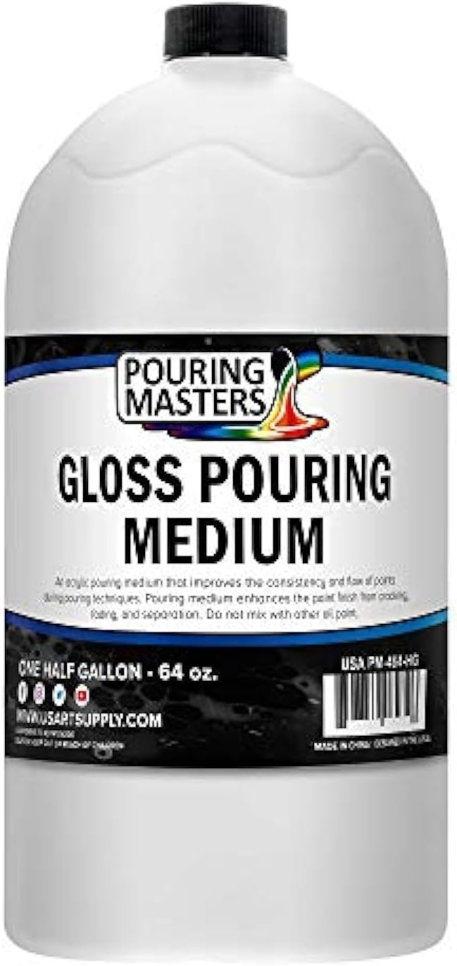 Versatile 64oz Gloss Pouring Medium for Fluid Acrylic Painting Mastery