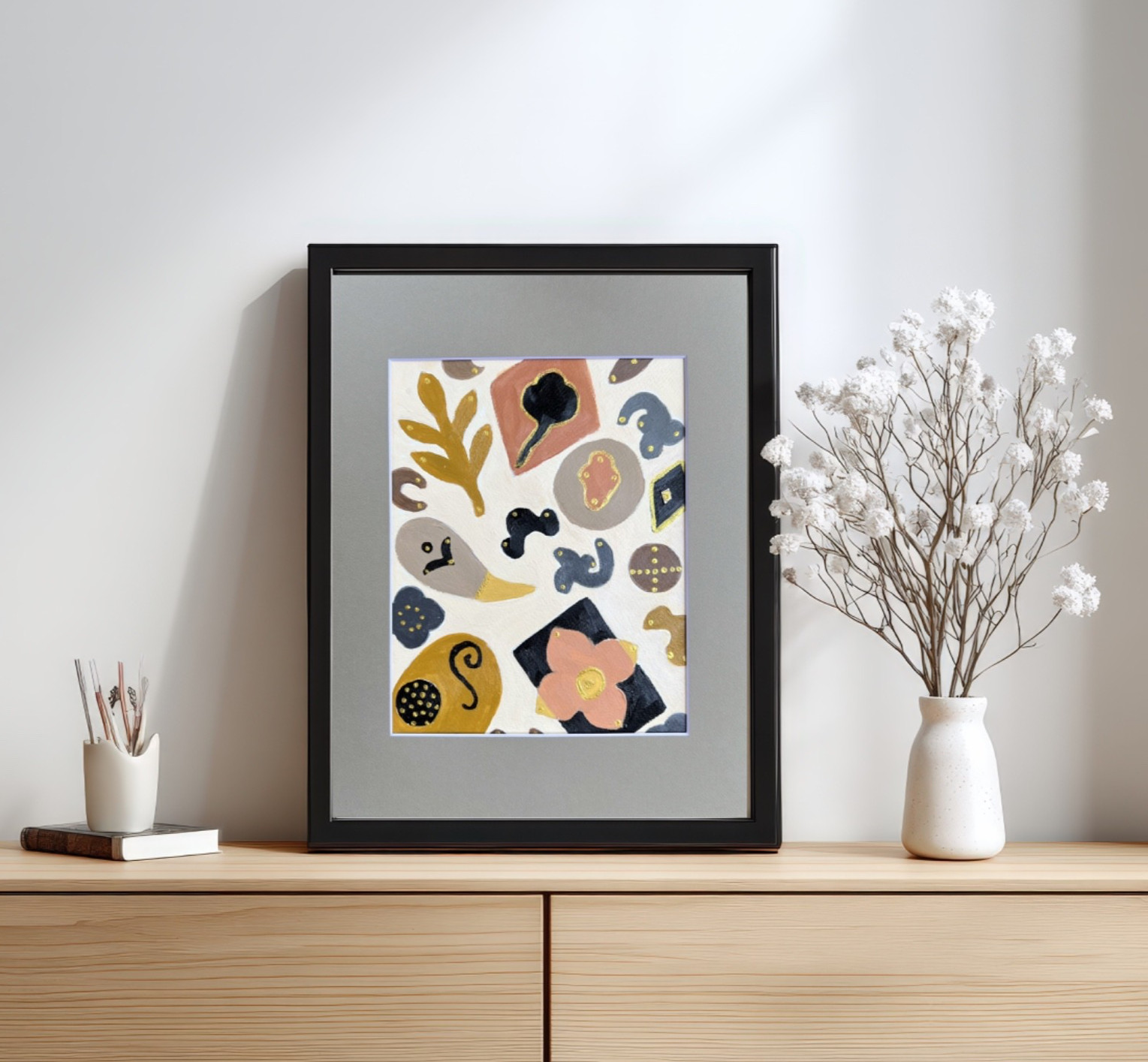 Painting Original Abstract Matted 11×14 Modern Art Acrylic Wall Art Jimarieart