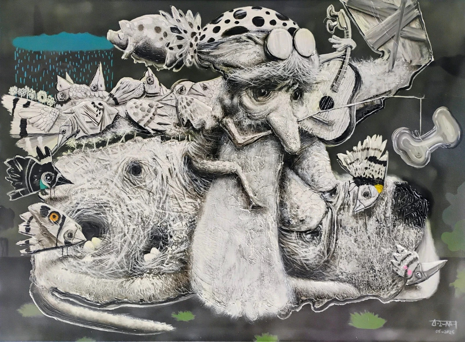 CUBAN ART ALAIN DONATE ACRYLIC CANVAS 30″X 40″SURREAL PAINTING CONTEMPORARY