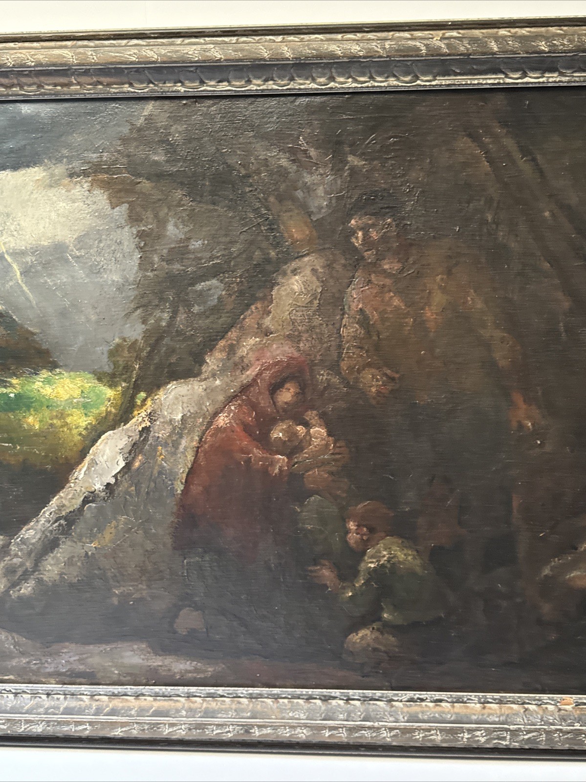 EUGENE HIGGINS PAINTING ANTIQUE EXPRESSIONIST STORM LANDSCAPE FAMILY WPA FAMOUS