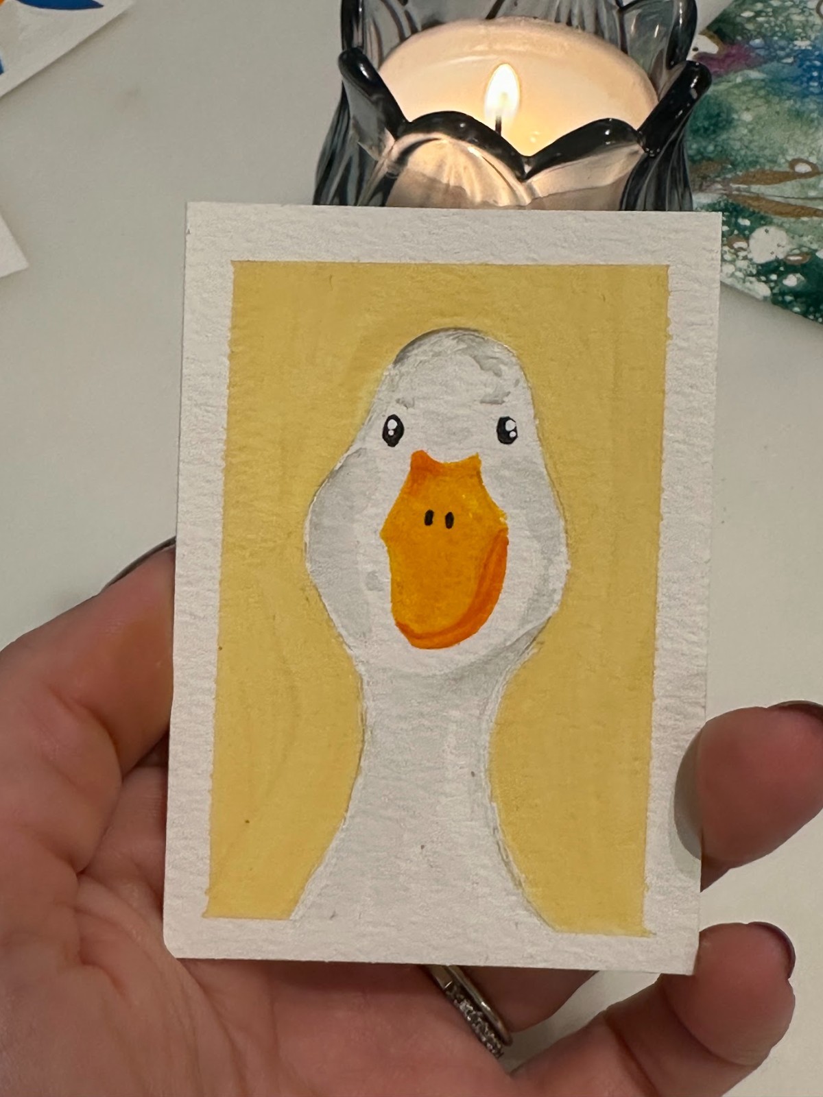 ACEO Original Mini Painting/Silly Goose
