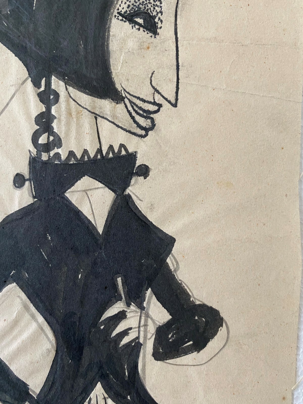 Juan David. Caricature. Untitled, ca 1962. Mixed media on paper. Original art